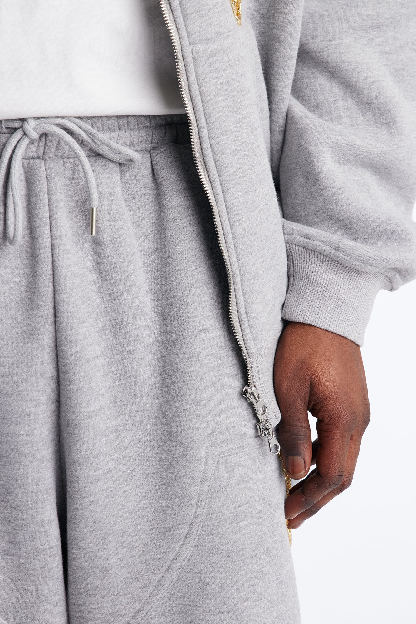 Baggy Rogue Sequin Applique Sweatshort - Grey - Image 3