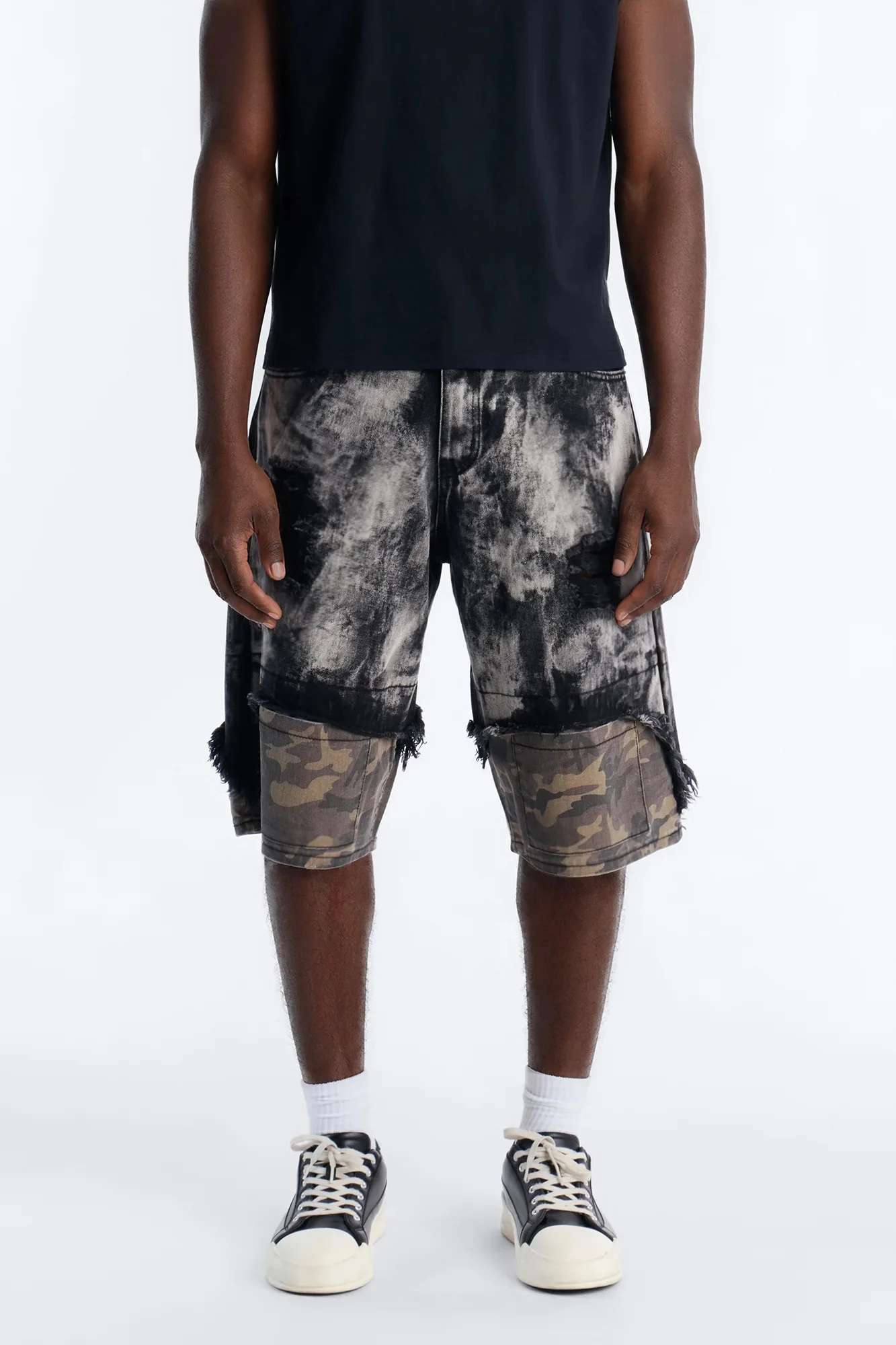 Baggy Safari Riot Denim Short - Black Wash