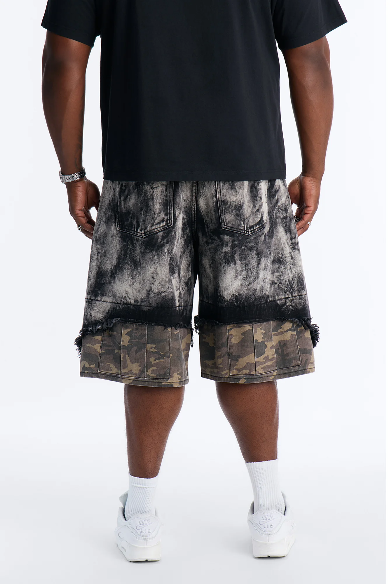 Baggy Safari Riot Denim Short - Black Wash - Image 10