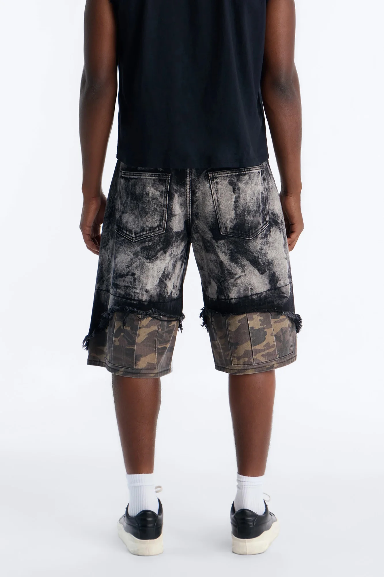 Baggy Safari Riot Denim Short - Black Wash - Image 4
