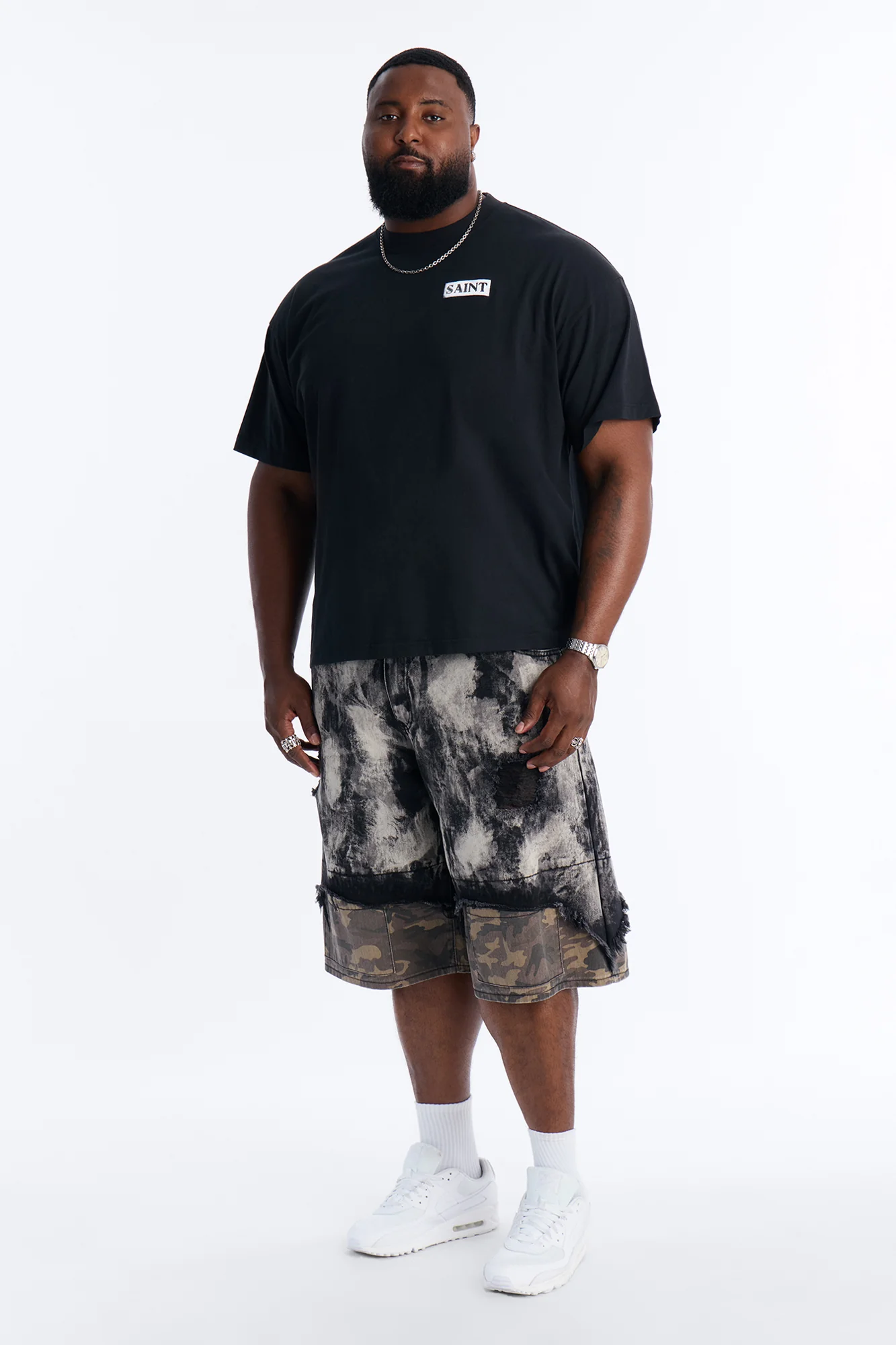 Baggy Safari Riot Denim Short - Black Wash - Image 7