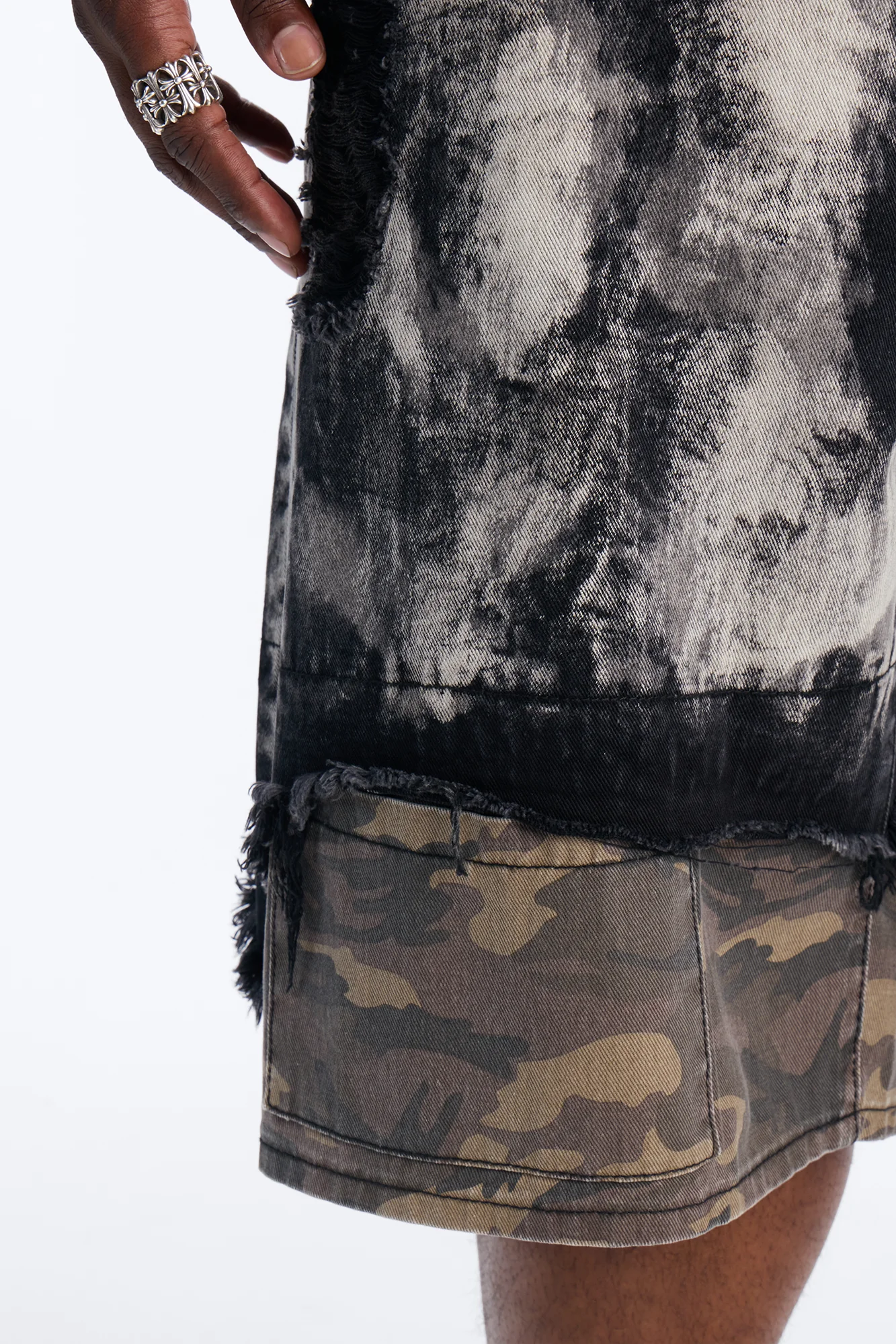 Baggy Safari Riot Denim Short - Black Wash - Image 8