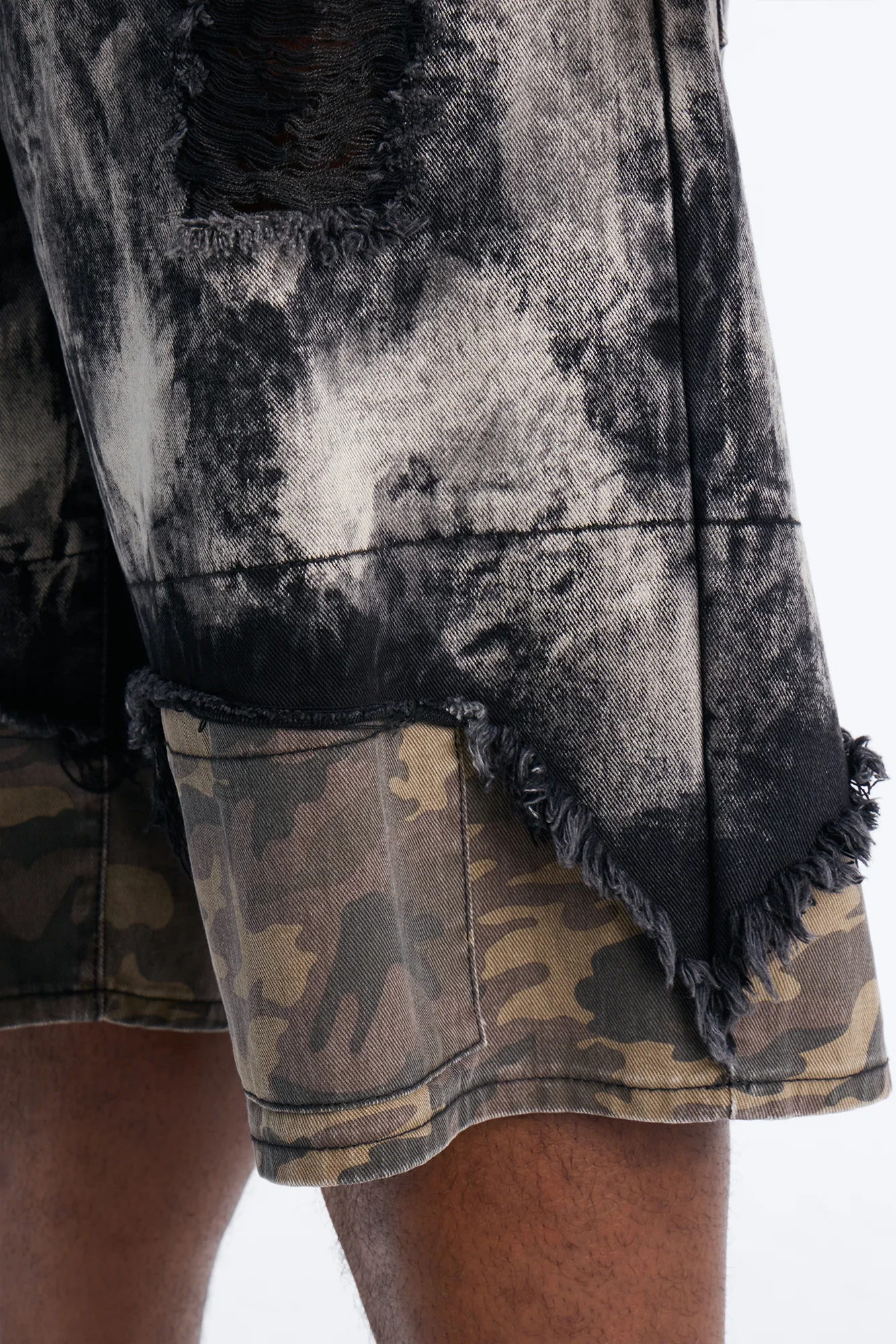 Baggy Safari Riot Denim Short - Black Wash - Image 9