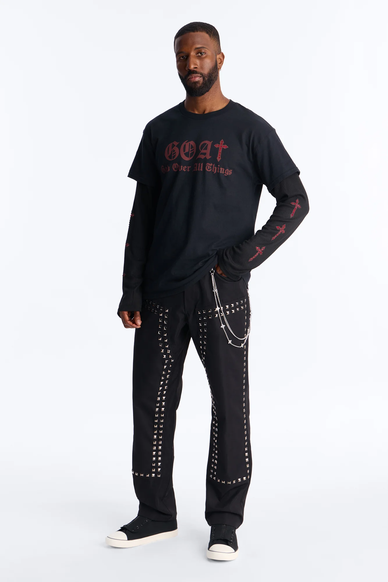 Baggy Silver Springs Studded Pant - Black - Image 2