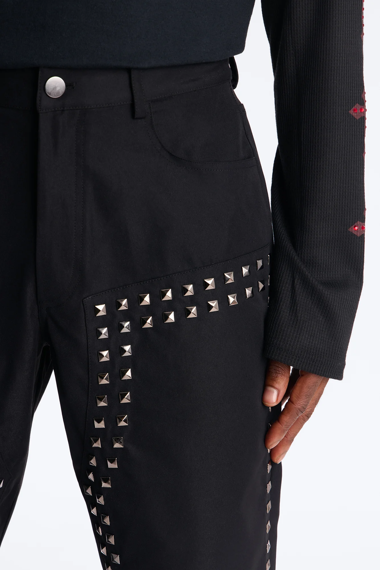 Baggy Silver Springs Studded Pant - Black - Image 3