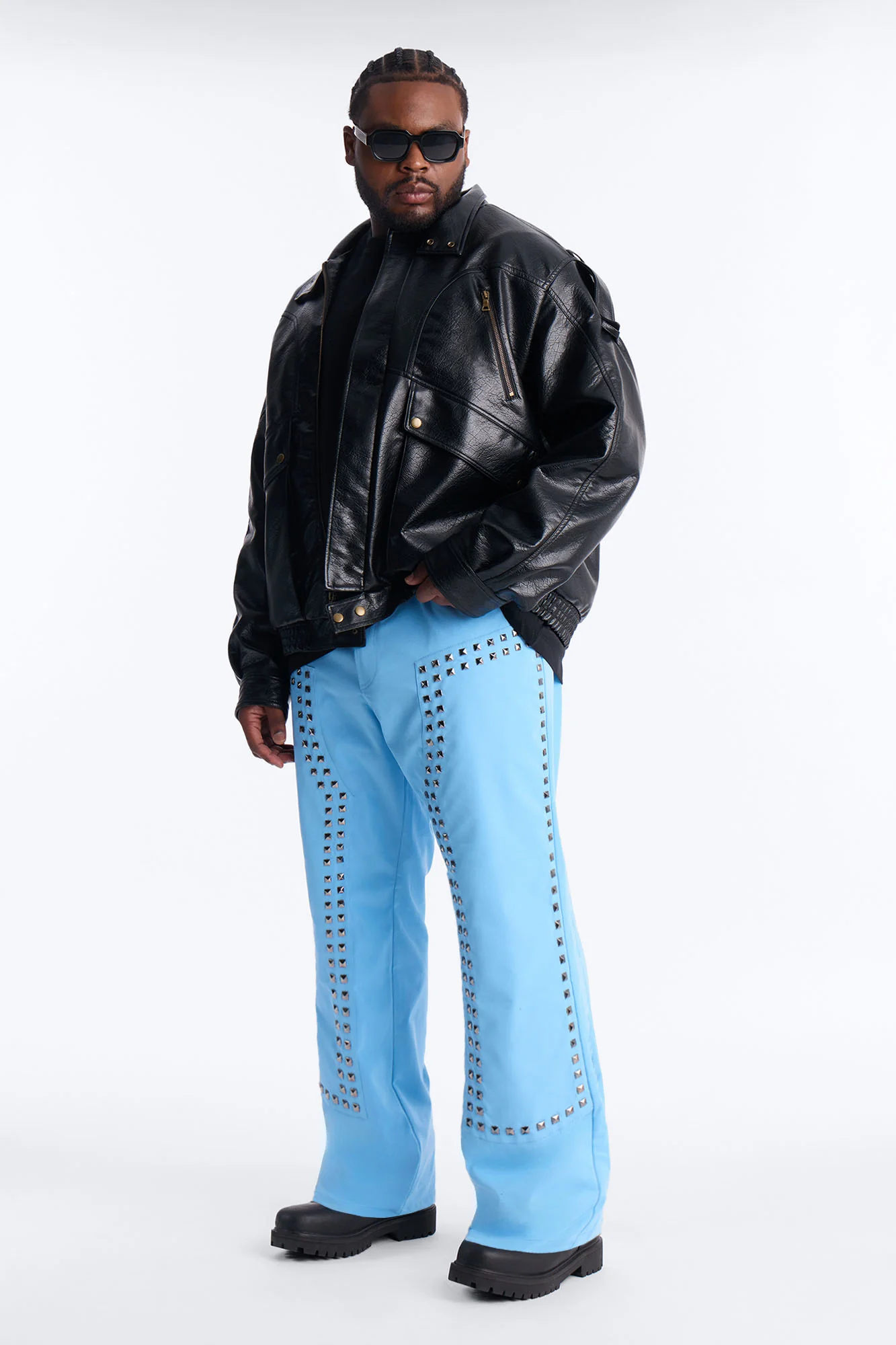 Baggy Silver Springs Studded Pant - Blue - Image 6