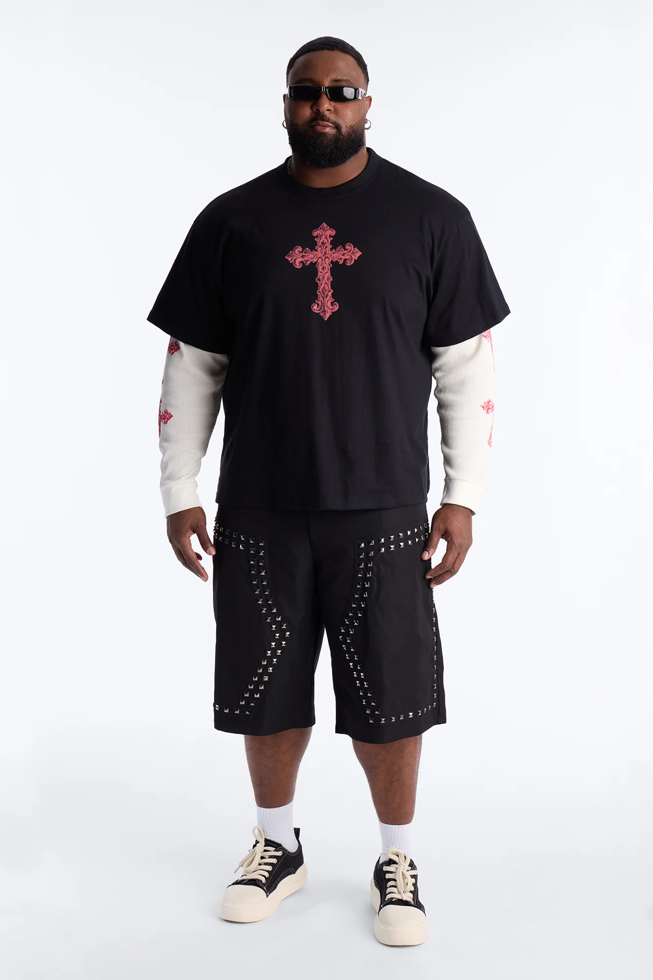 Baggy Silver Springs Studded Short - Black - Image 6