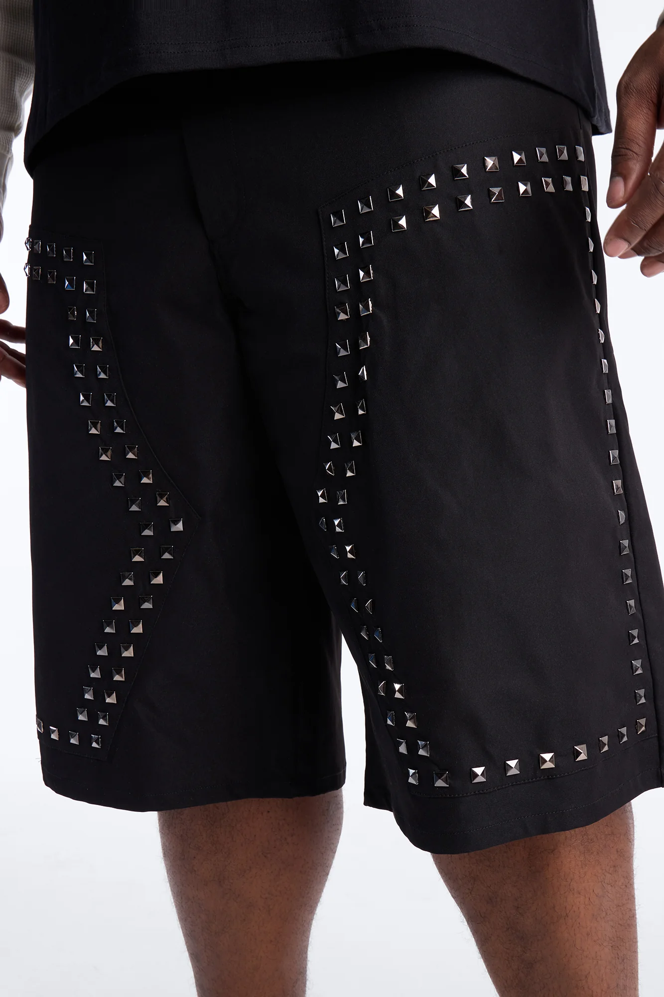 Baggy Silver Springs Studded Short - Black - Image 8