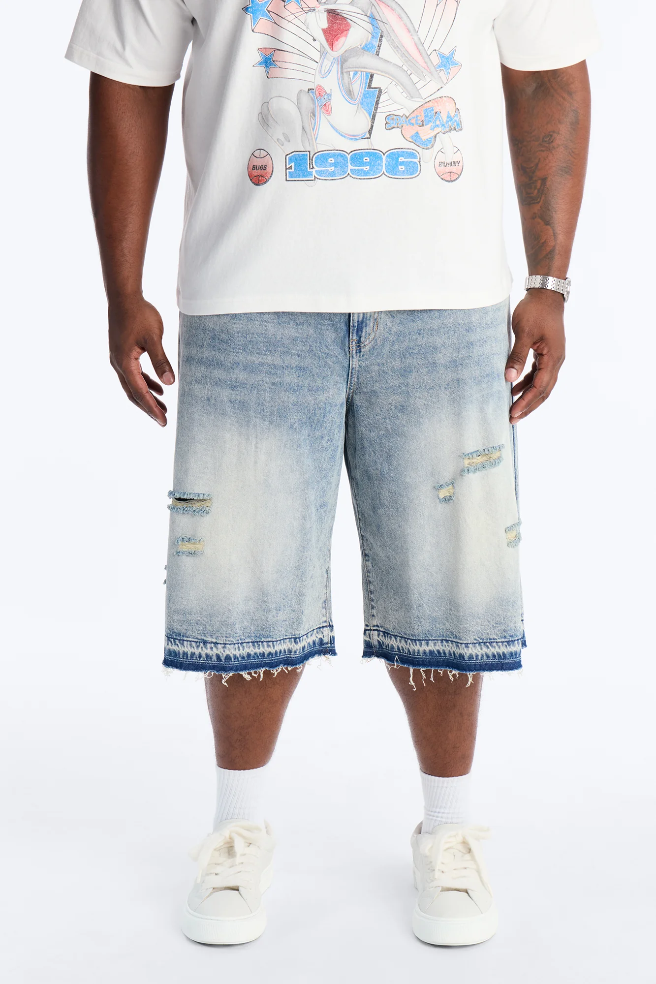 Baggy Skatepark Denim Short - Light Wash - Image 6