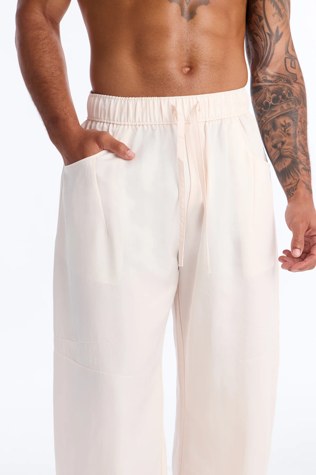 Baggy St. Tropez Pant - Cream - Image 3