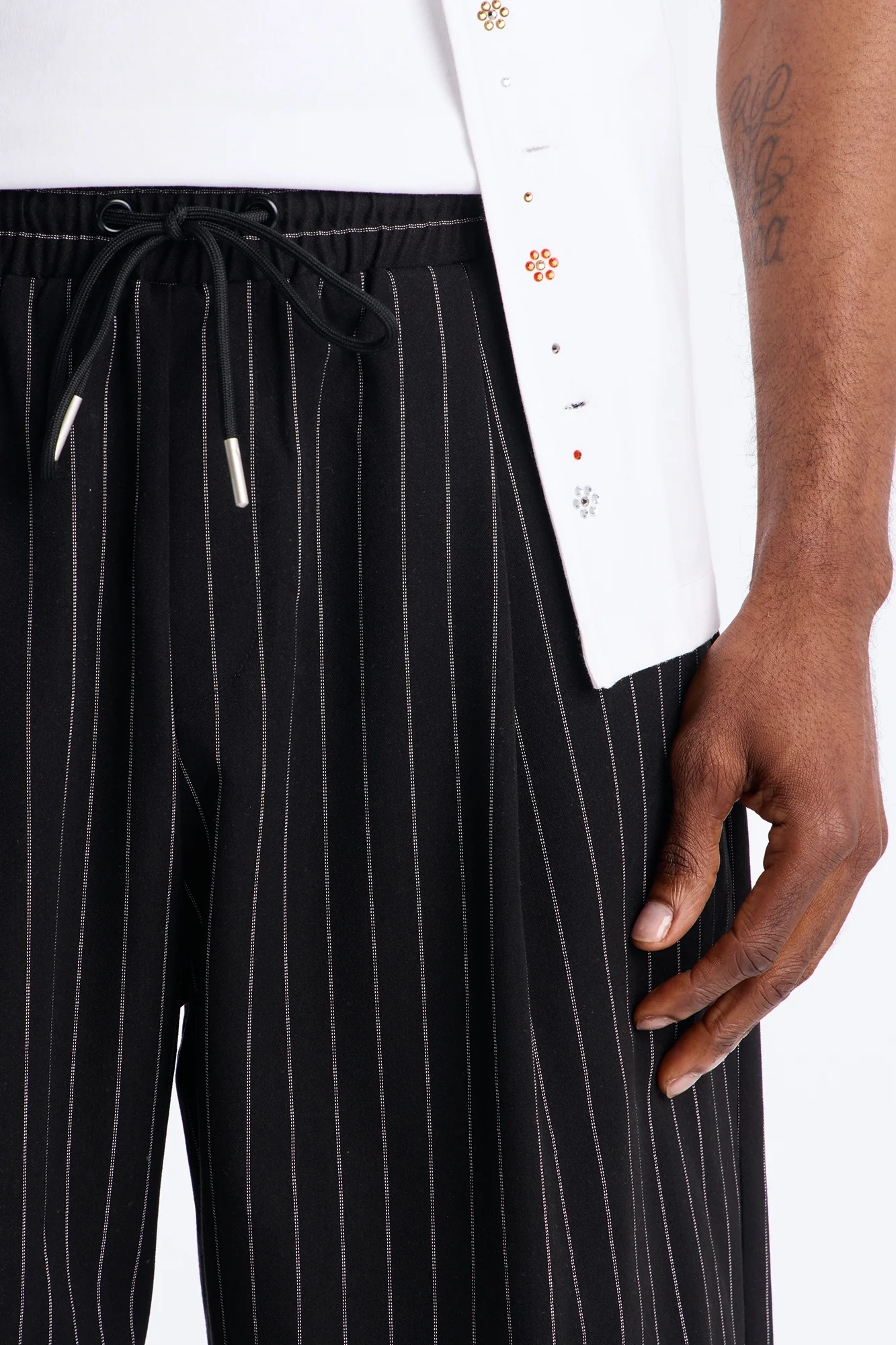 Baggy Straight Striped Soho Refined Short - Black - Image 3