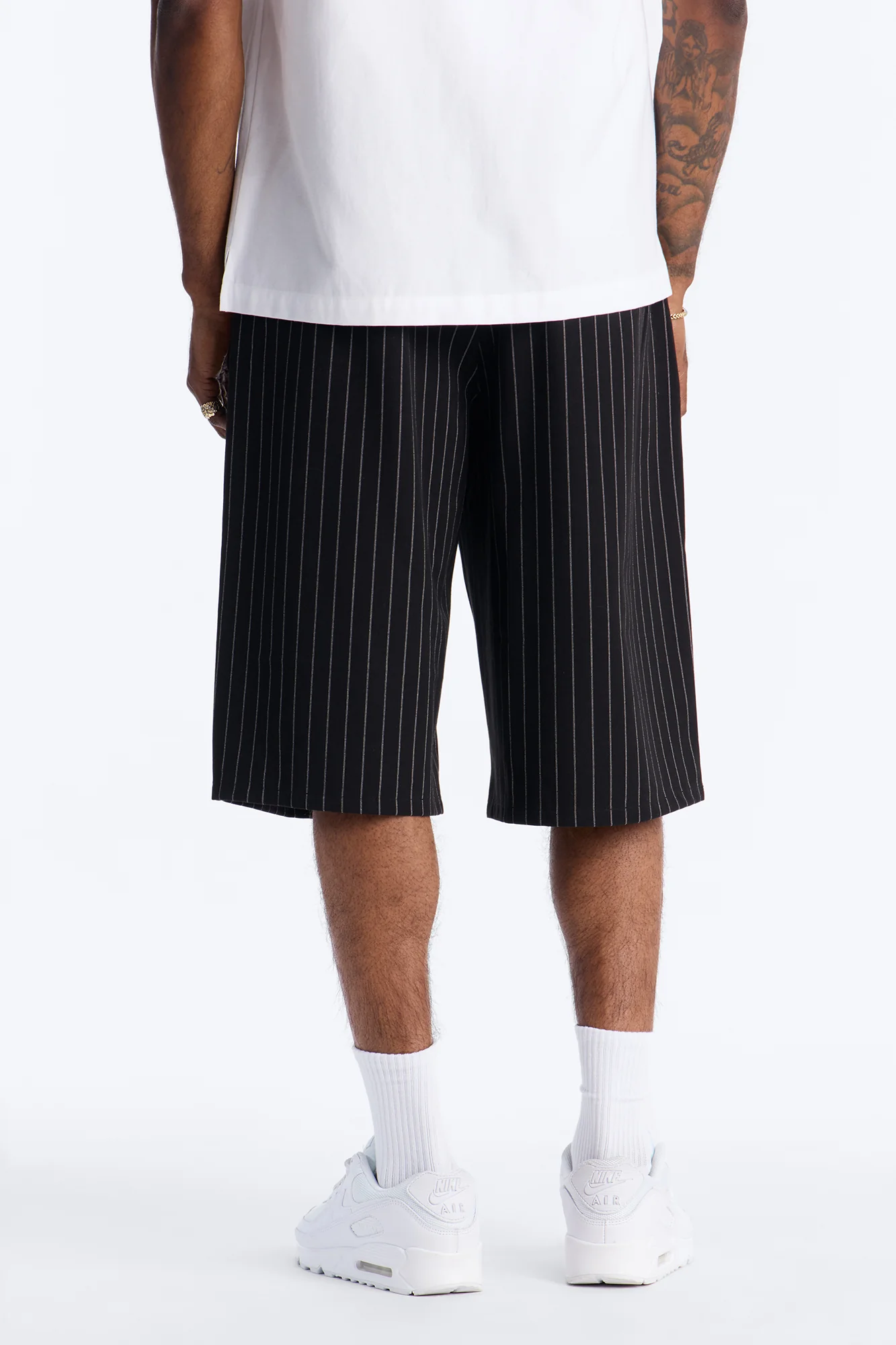 Baggy Straight Striped Soho Refined Short - Black - Image 4