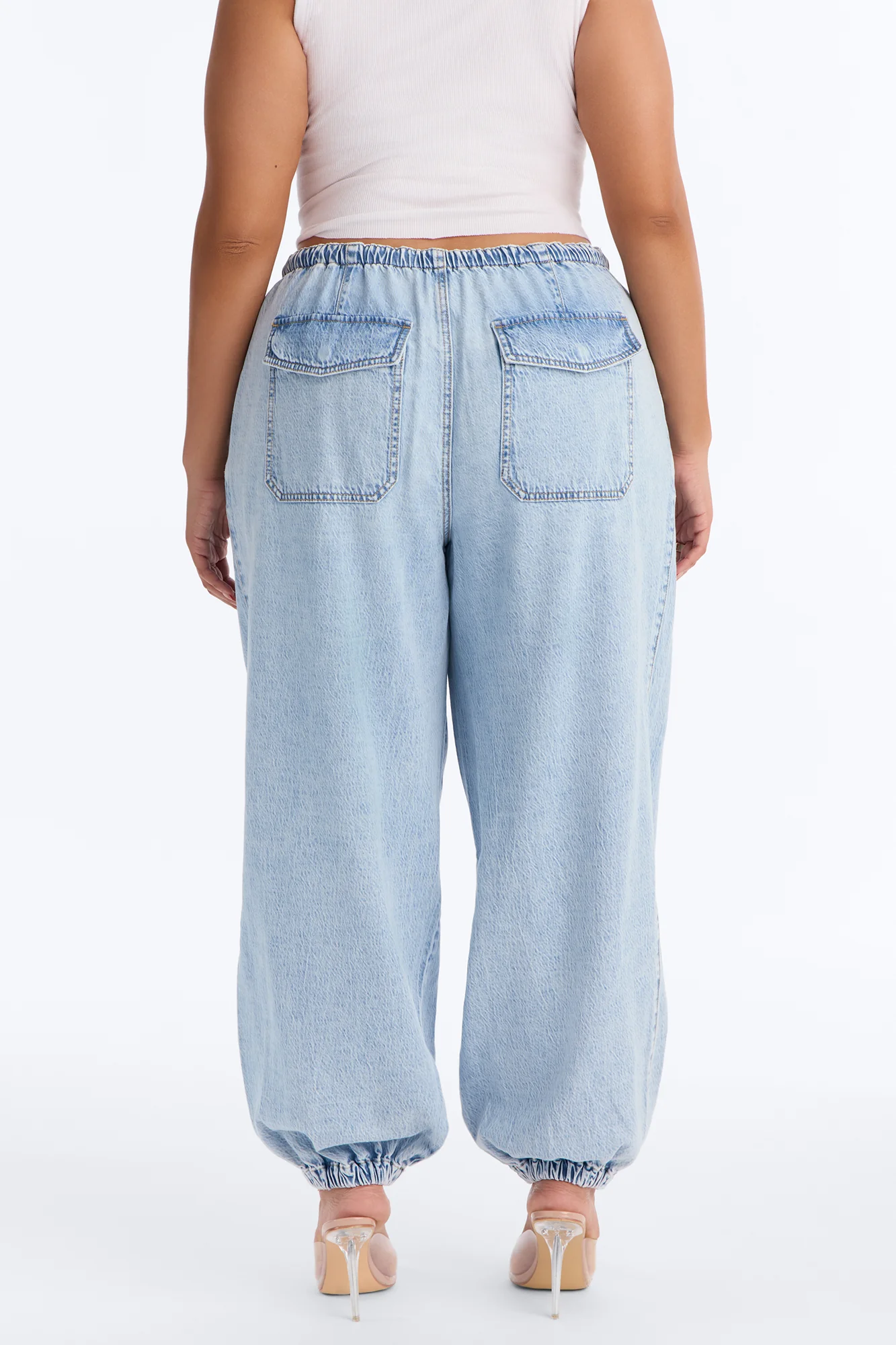 Bahama Babe Low Waist Pull On Jeans - Light Wash - Image 8
