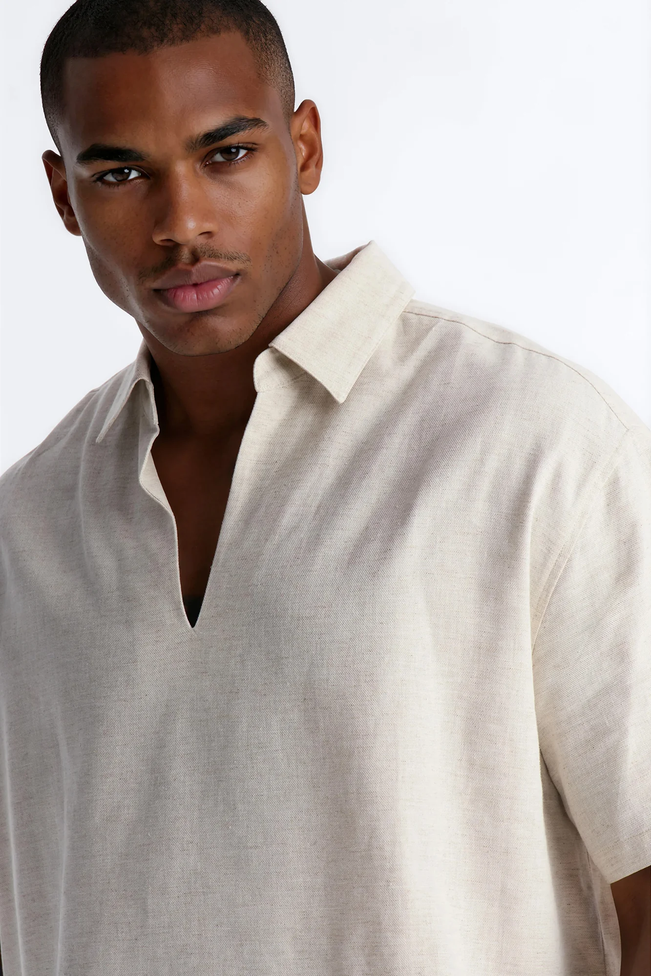 Bahamas Easy Flow Short Sleeve Shirt - Oatmeal - Image 3
