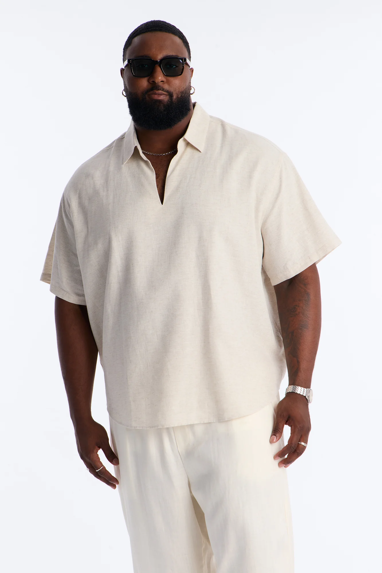 Bahamas Easy Flow Short Sleeve Shirt - Oatmeal - Image 5