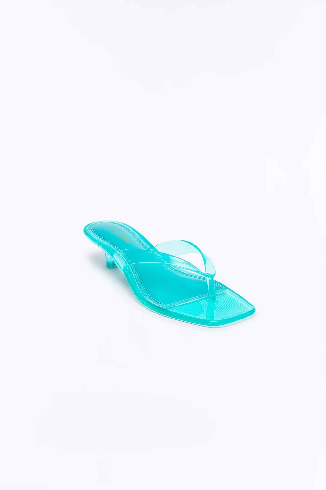 Bahamas Jelly Thong Kitten Heels - Turquoise - Image 2