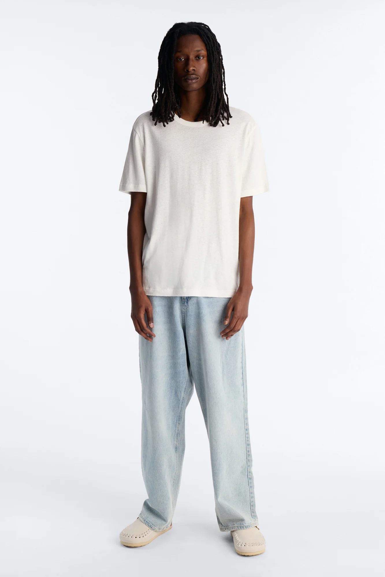 Bahamas Linen Crew Tee - White - Image 2