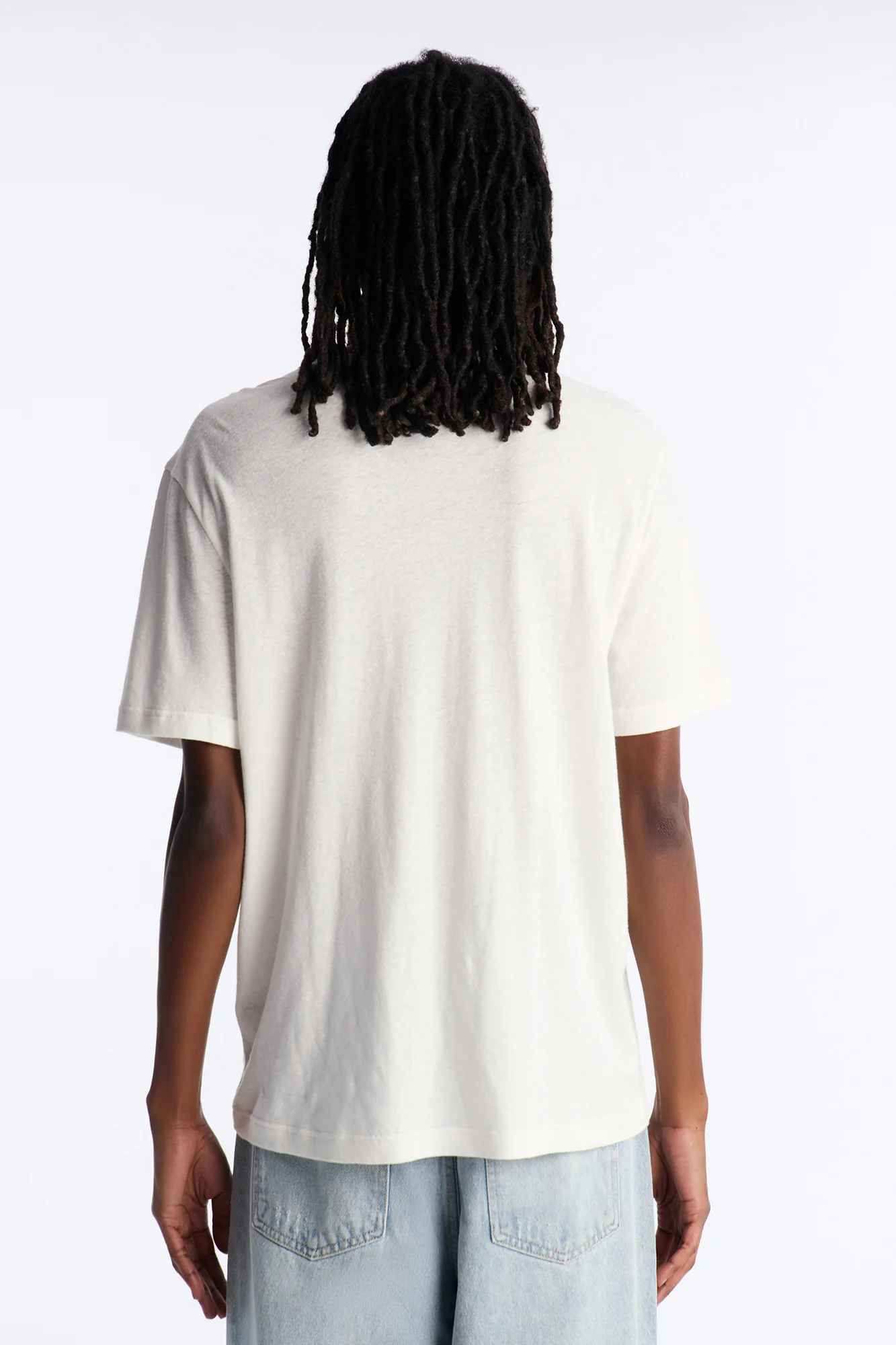Bahamas Linen Crew Tee - White - Image 3