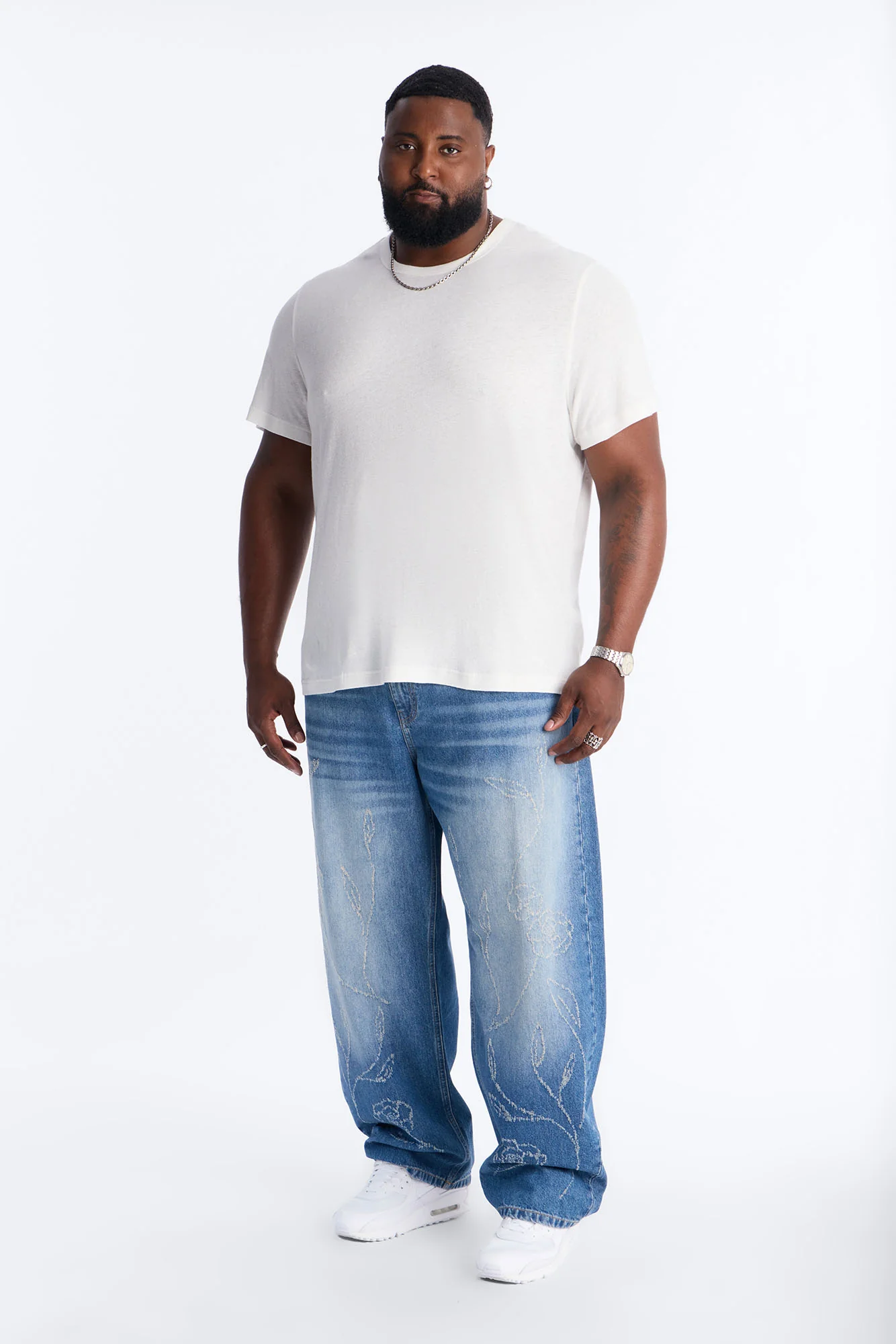Bahamas Linen Crew Tee - White - Image 5
