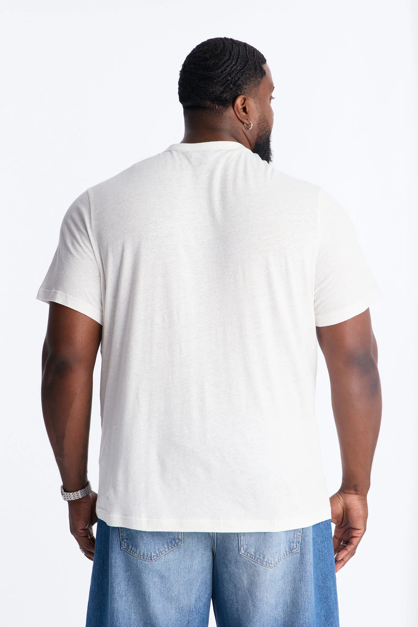 Bahamas Linen Crew Tee - White - Image 7
