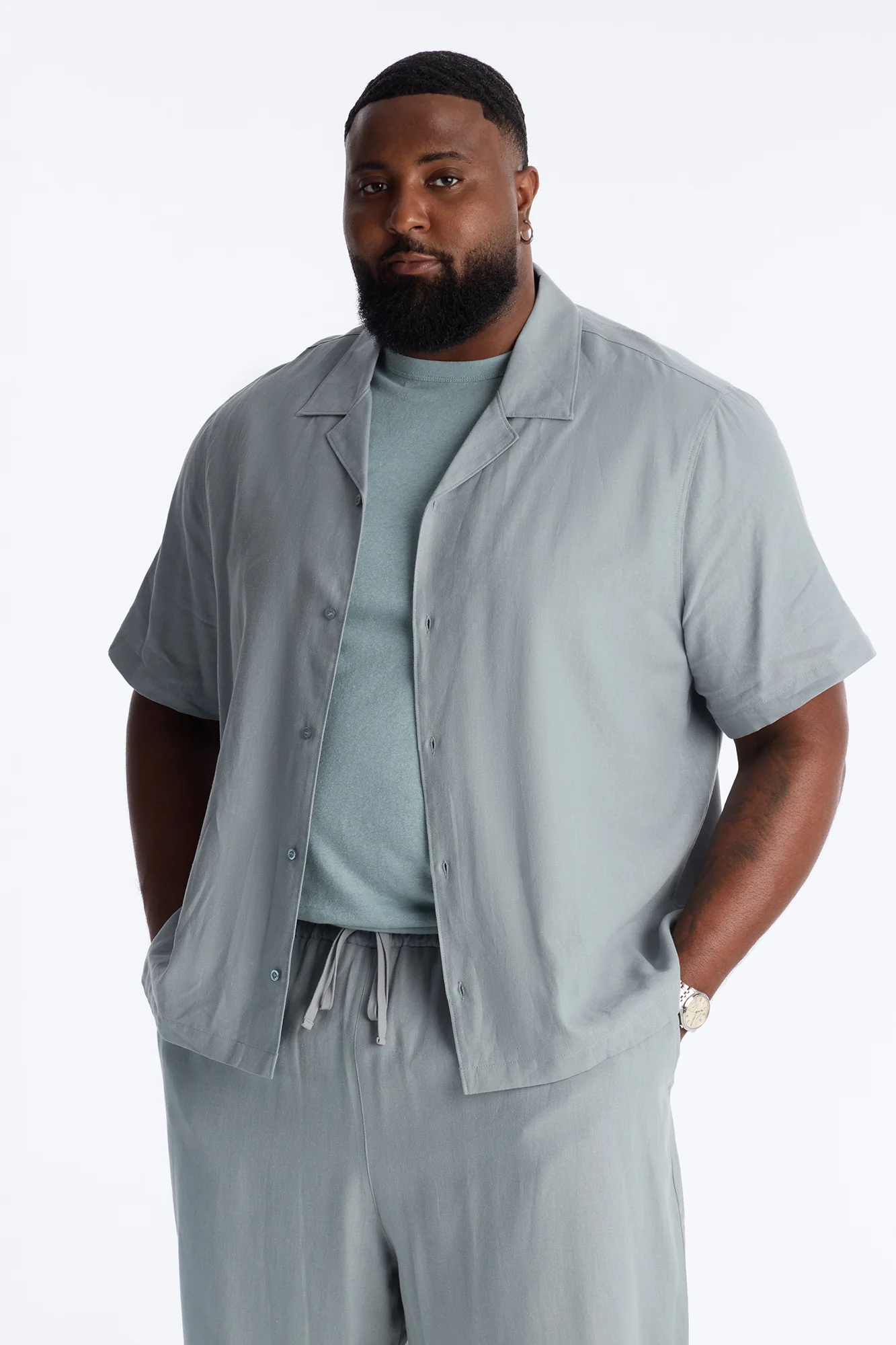 Bahamas Linen Shirt - Slate Blue - Image 5