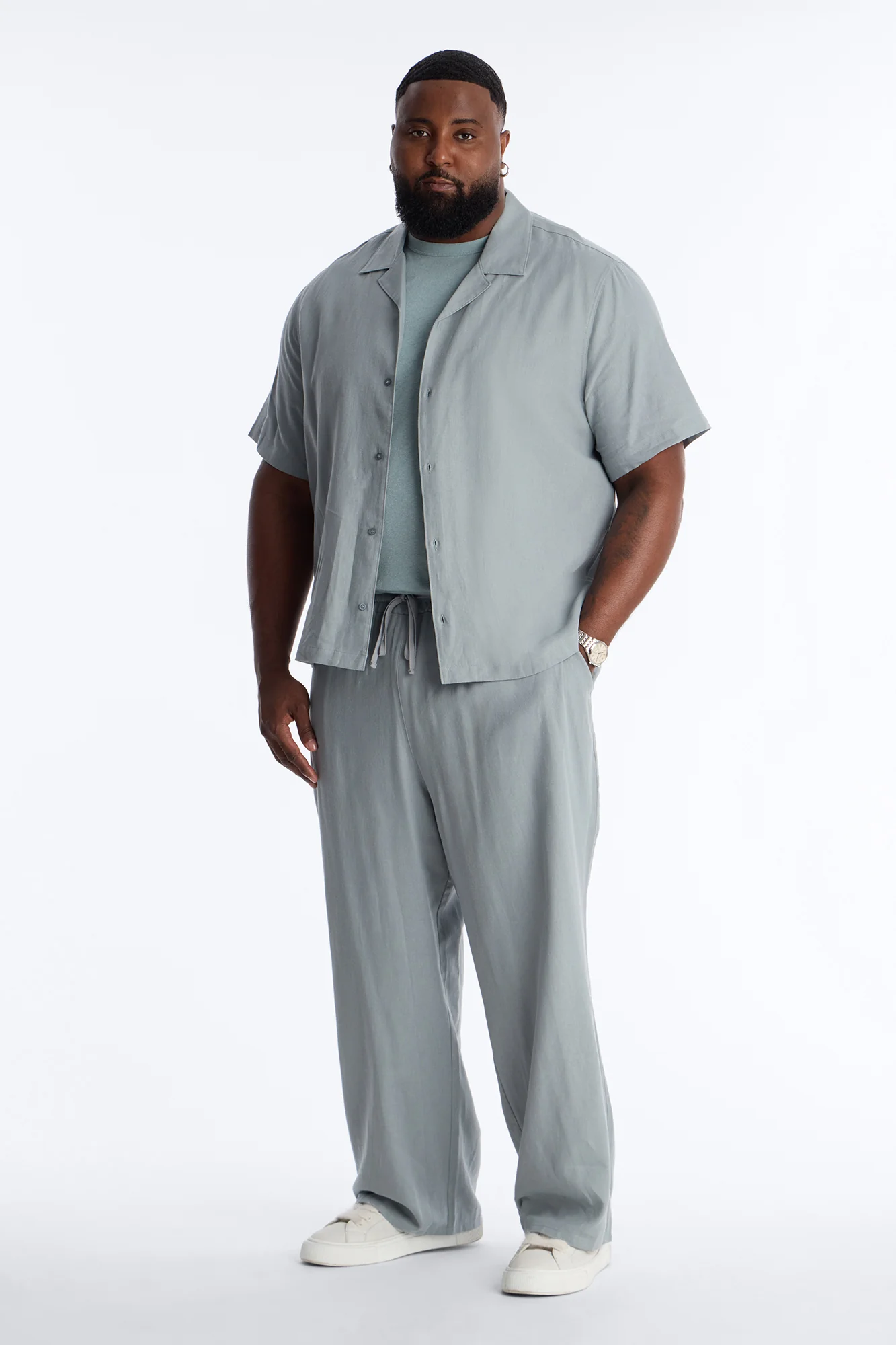 Bahamas Linen Shirt - Slate Blue - Image 6