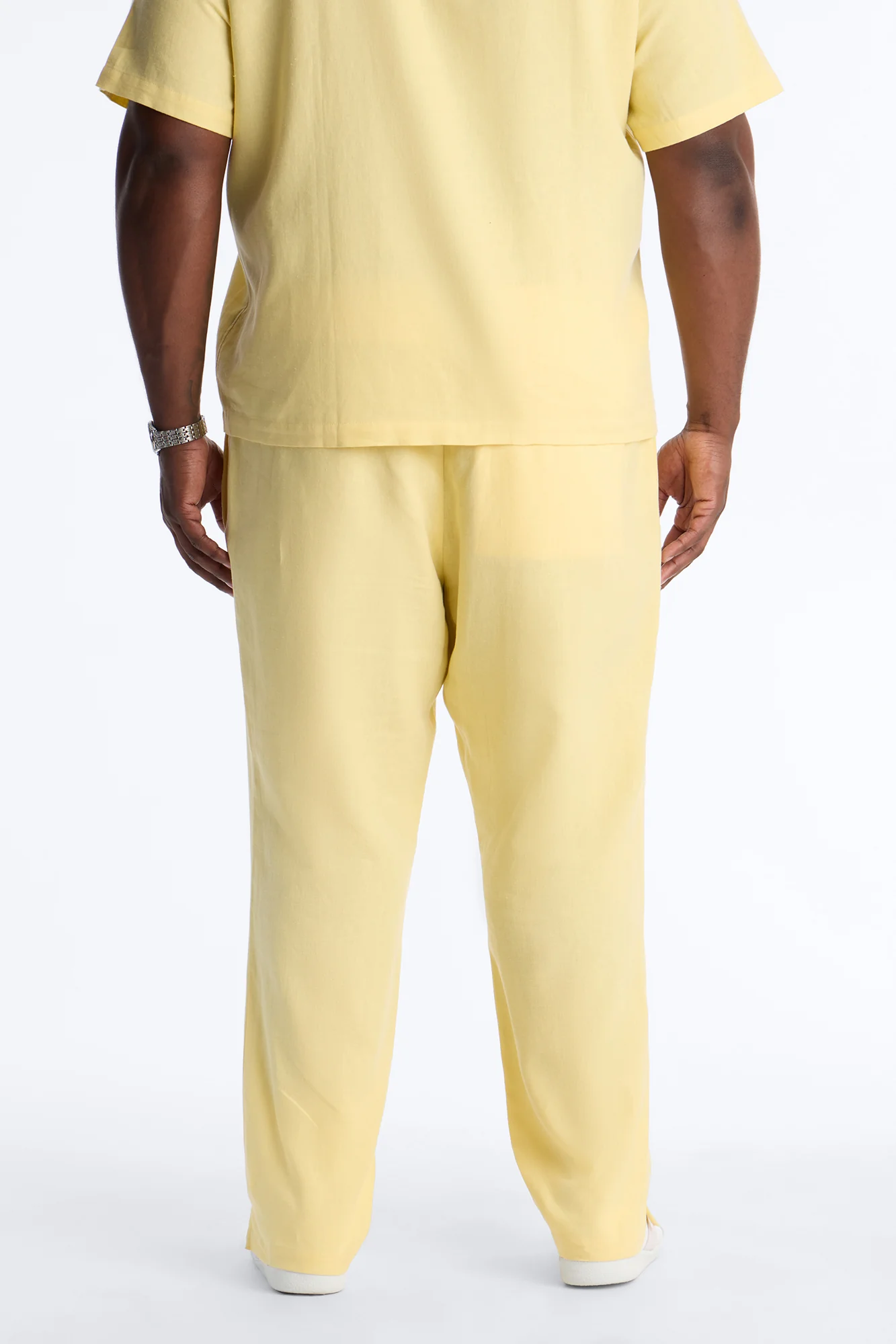 Bahamas Linen Slim Pull On Pants - Butter Yellow - Image 8