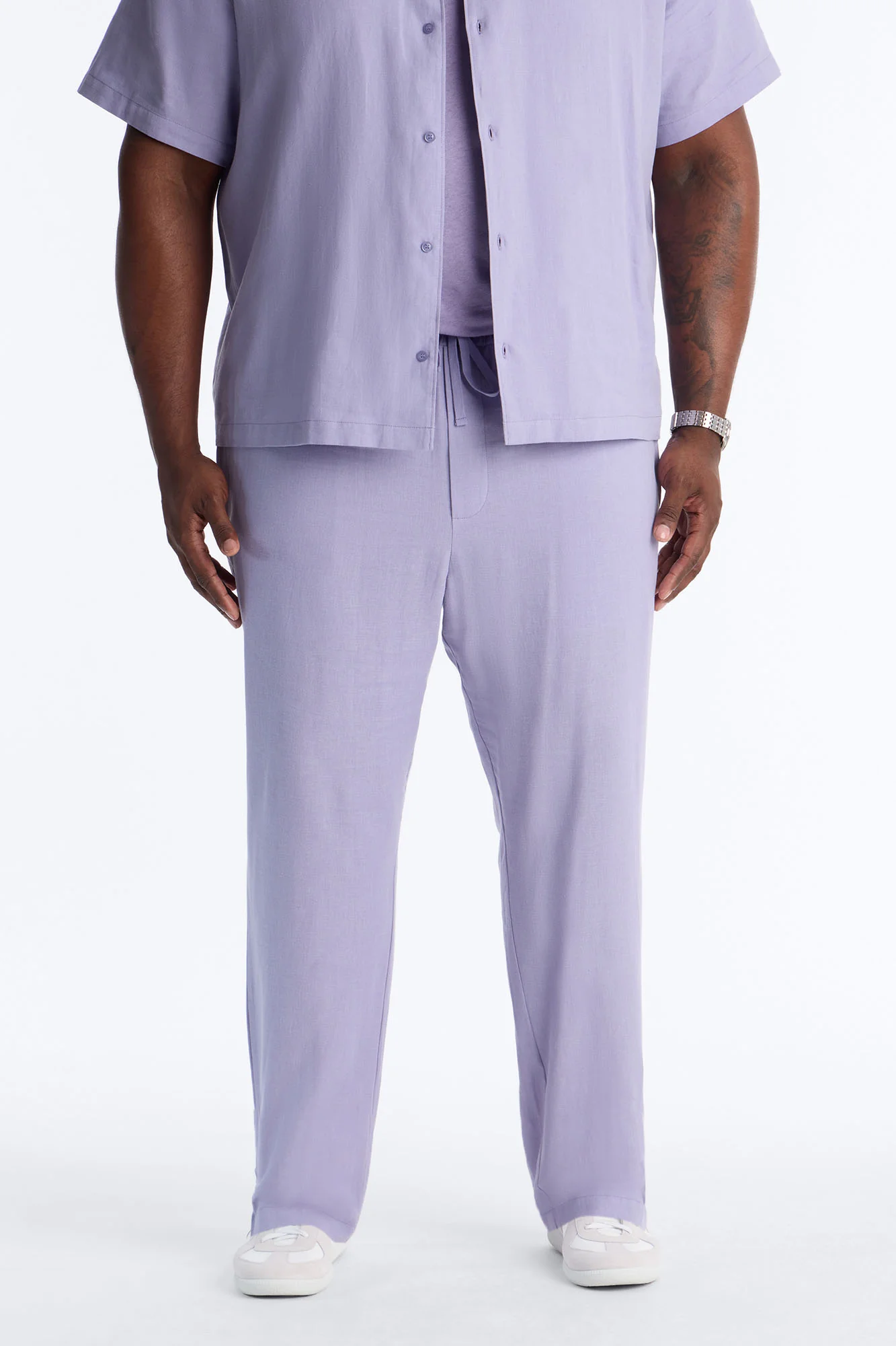 Bahamas Linen Slim Pull On Pants - Lavender - Image 4