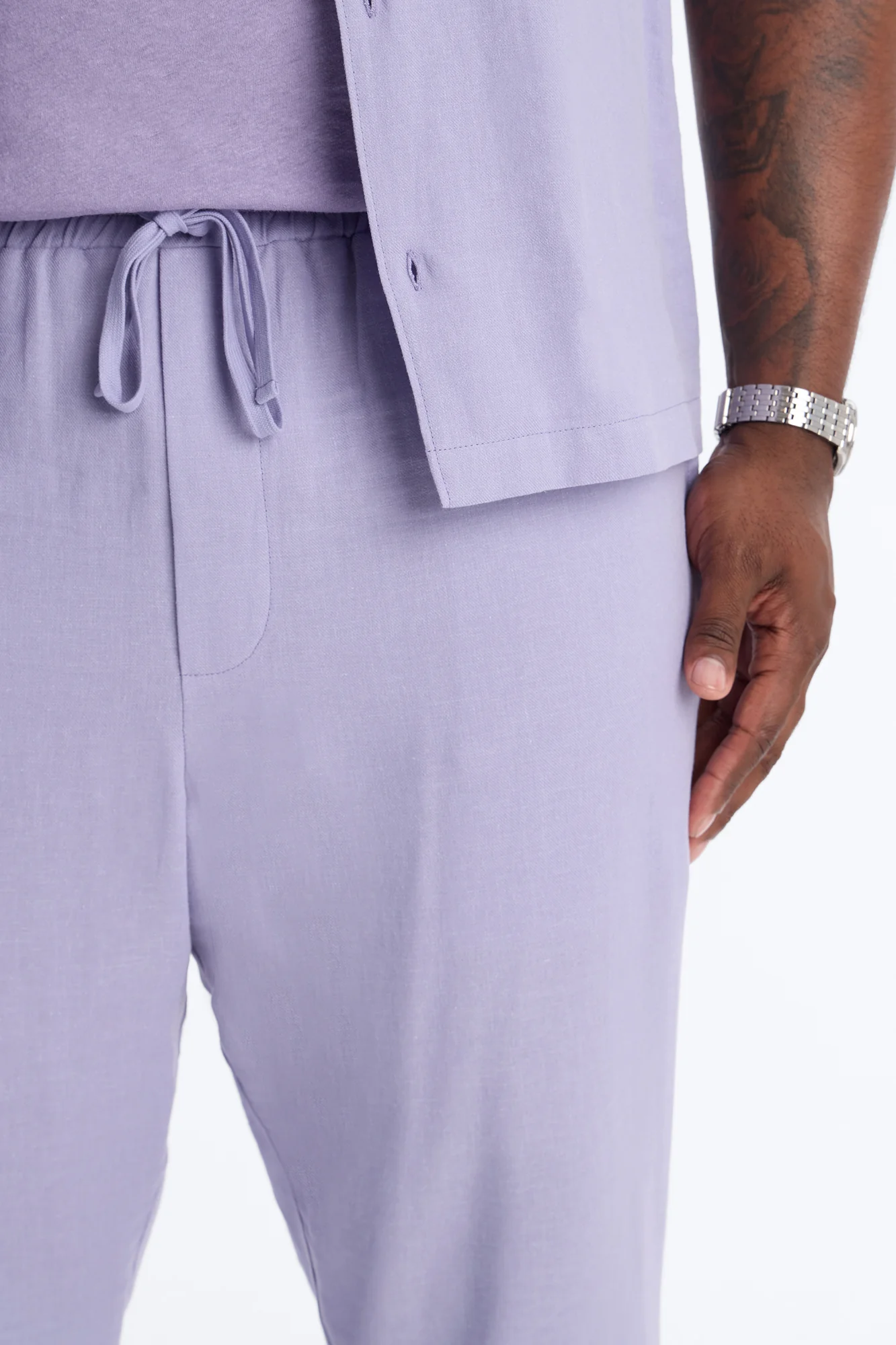 Bahamas Linen Slim Pull On Pants - Lavender - Image 6