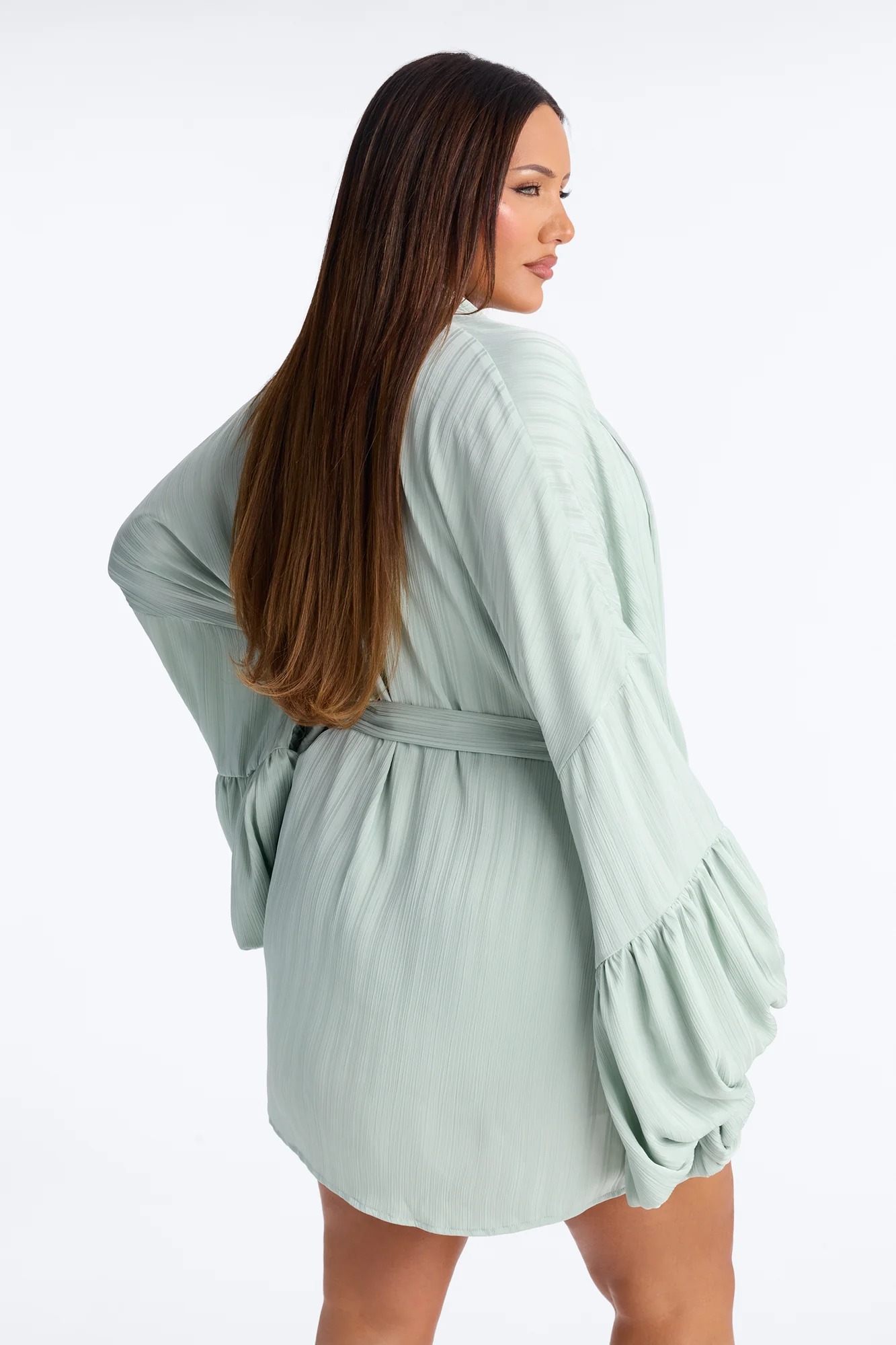 Bailee Satin Short Set - Sage - Image 8