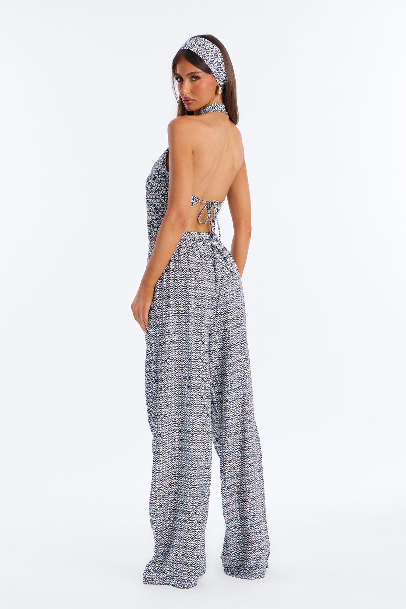 Bailey 3 Piece Halter Pant Set - Black/combo - Image 4
