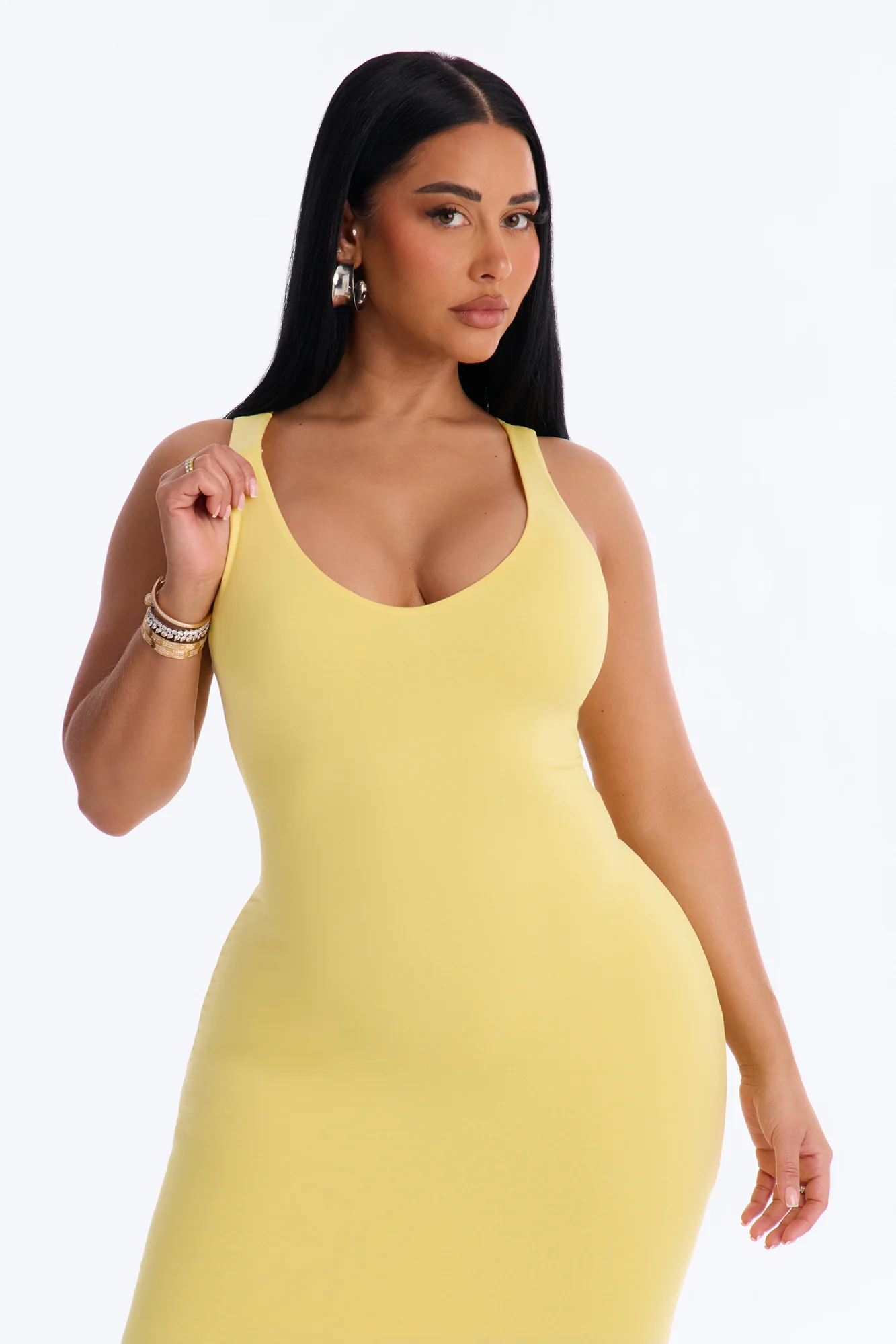 Bailey Double Lined Maxi Dress - Butter Yellow - Image 2