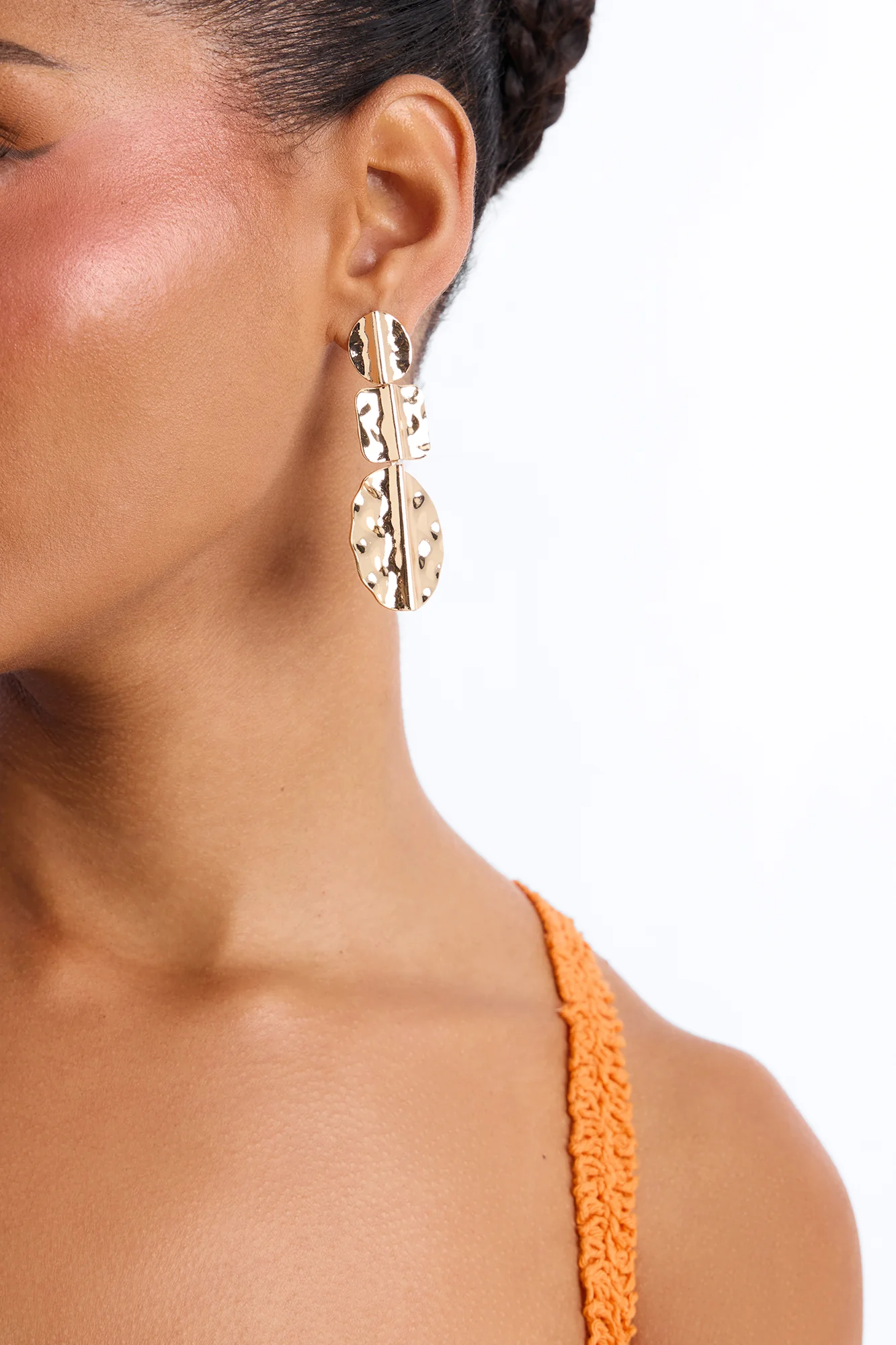 Bali Is Calling Textured Drop Earrings - Gold