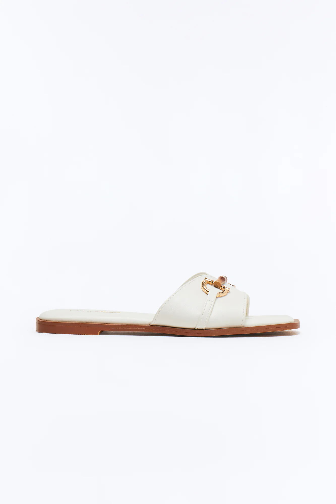 Bamby Bamboo Flat Sandals - White - Image 2