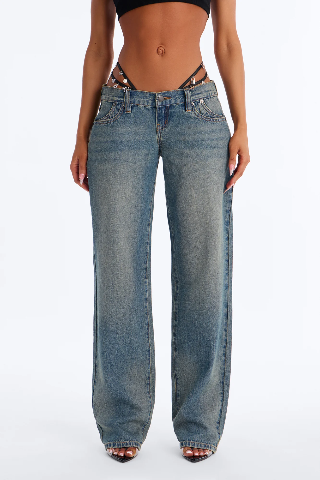 Barely There Ultra Low Rise Jeans - Medium Wash - Image 3