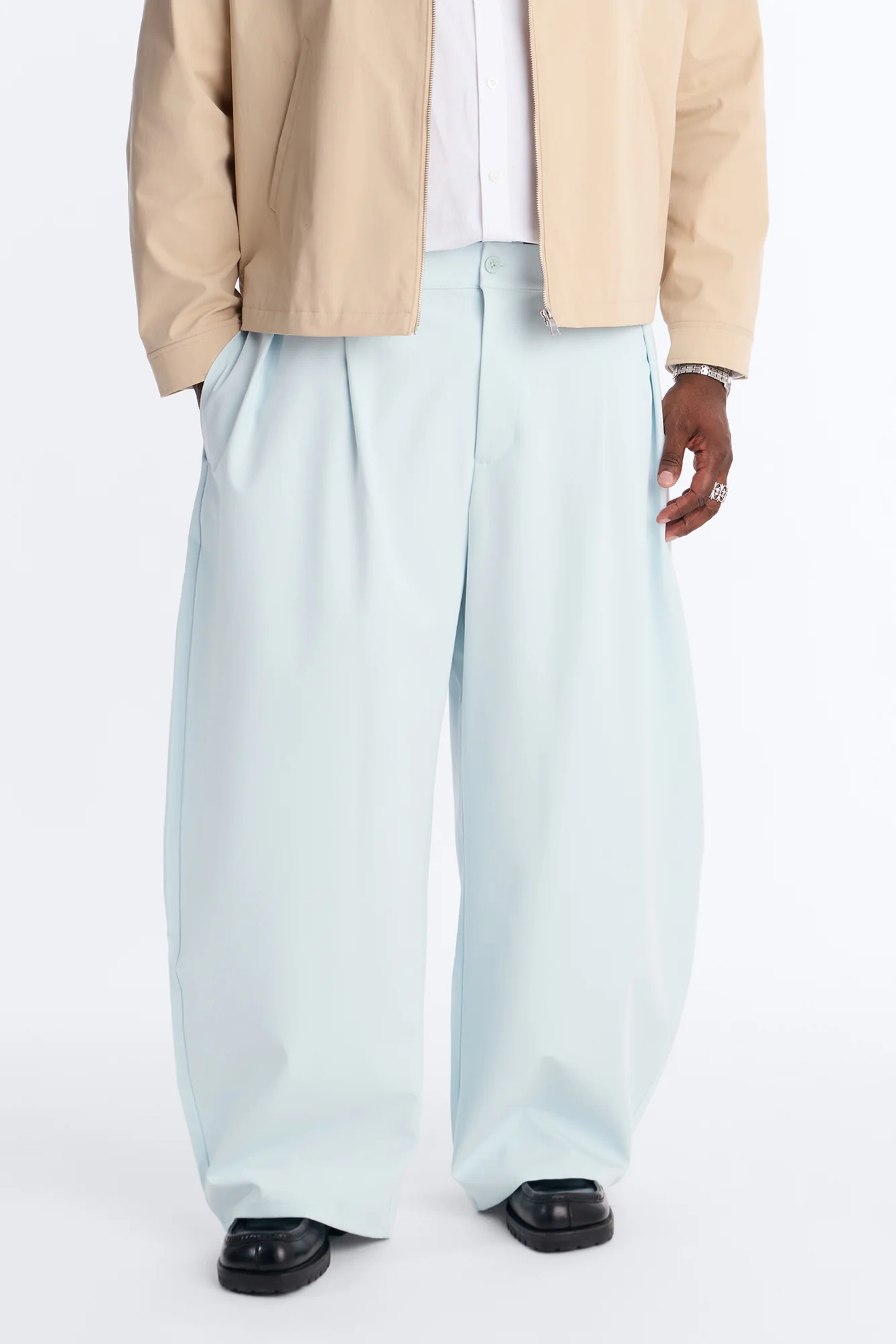 Barrel Bold Flow Trousers - Light Blue - Image 5