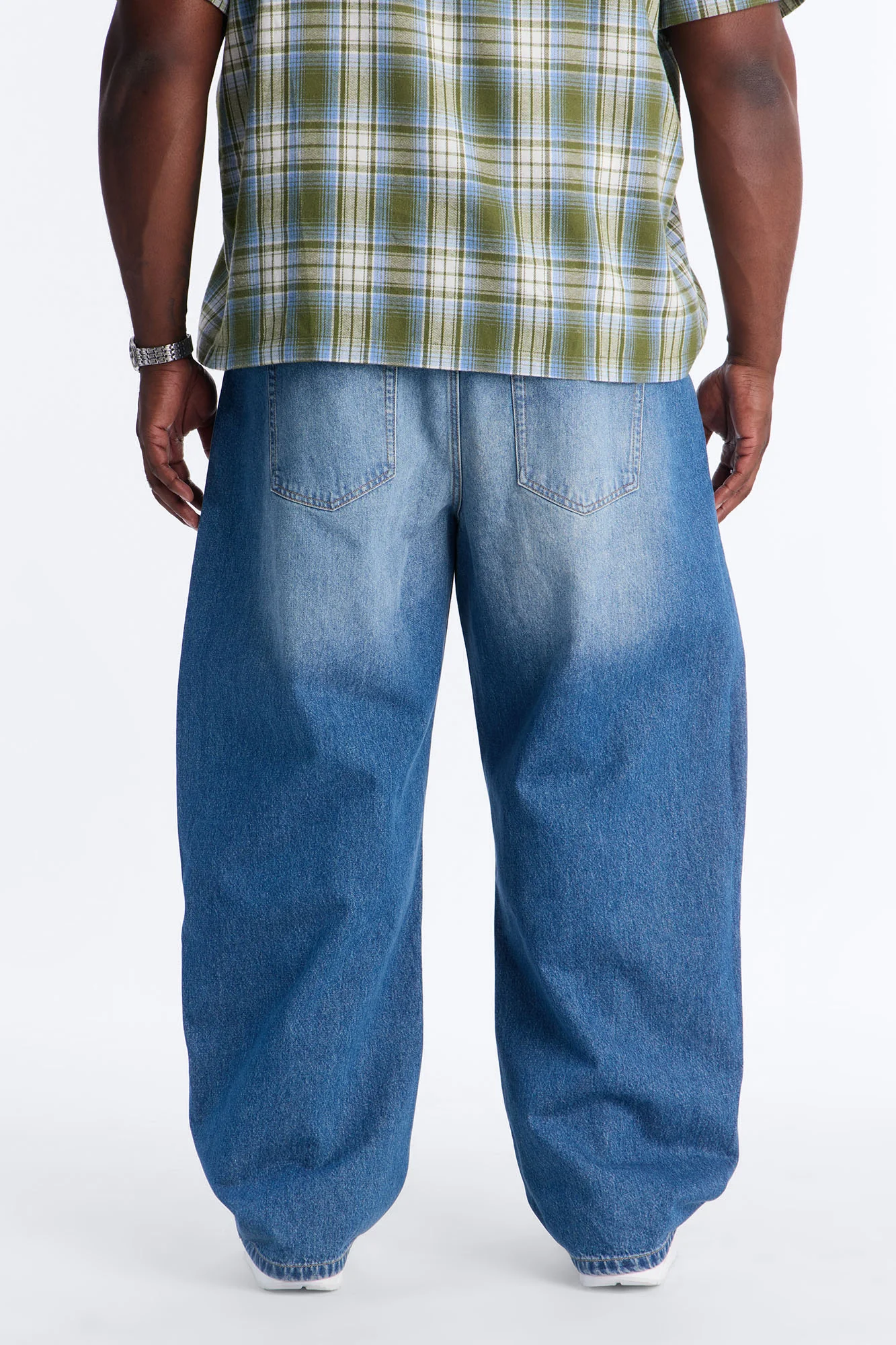 Barrel Etched Floral Jean - Medium Blue Wash - Image 9