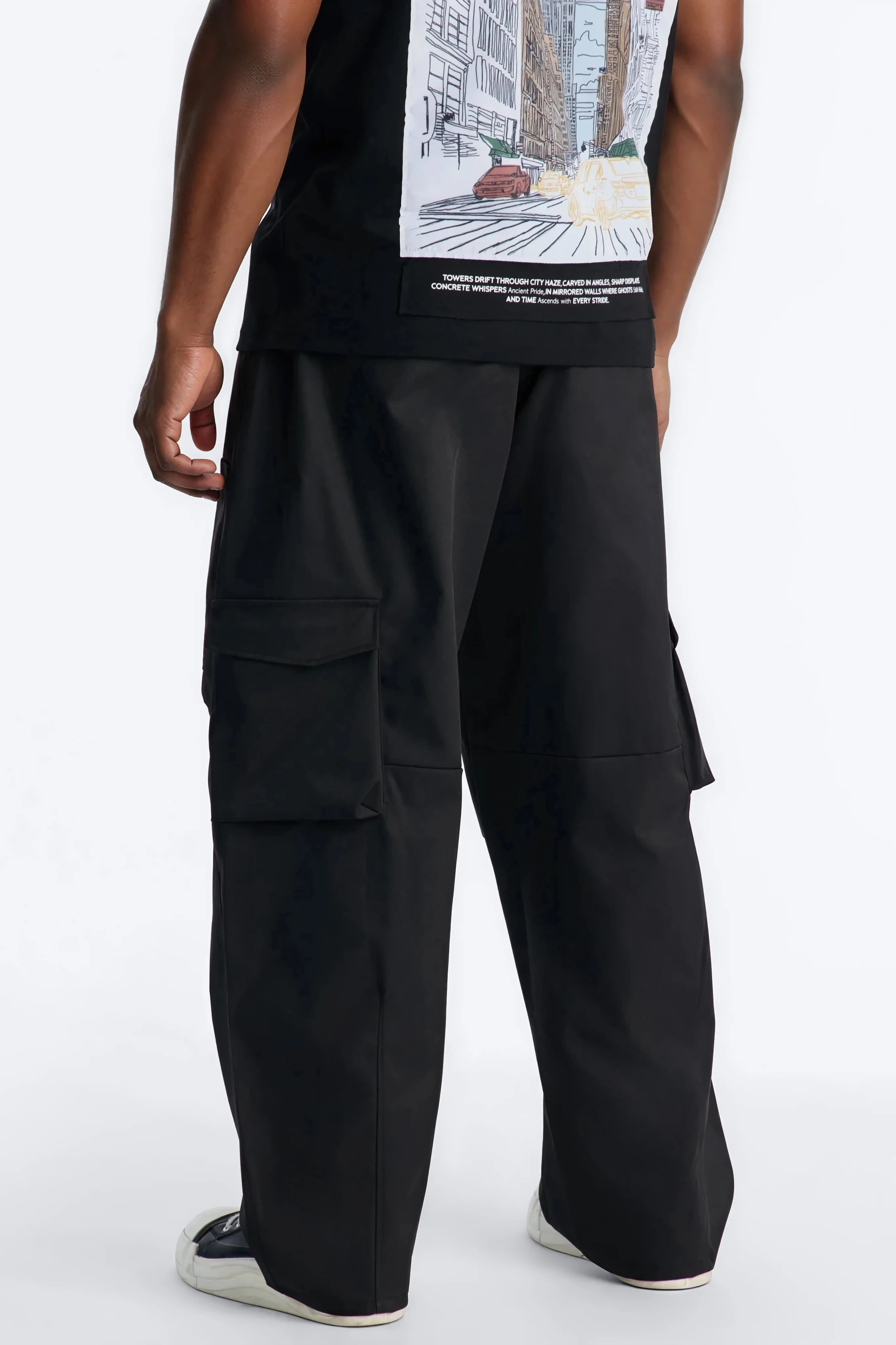 Barrel Fit Node Cargo Pant - Black - Image 3