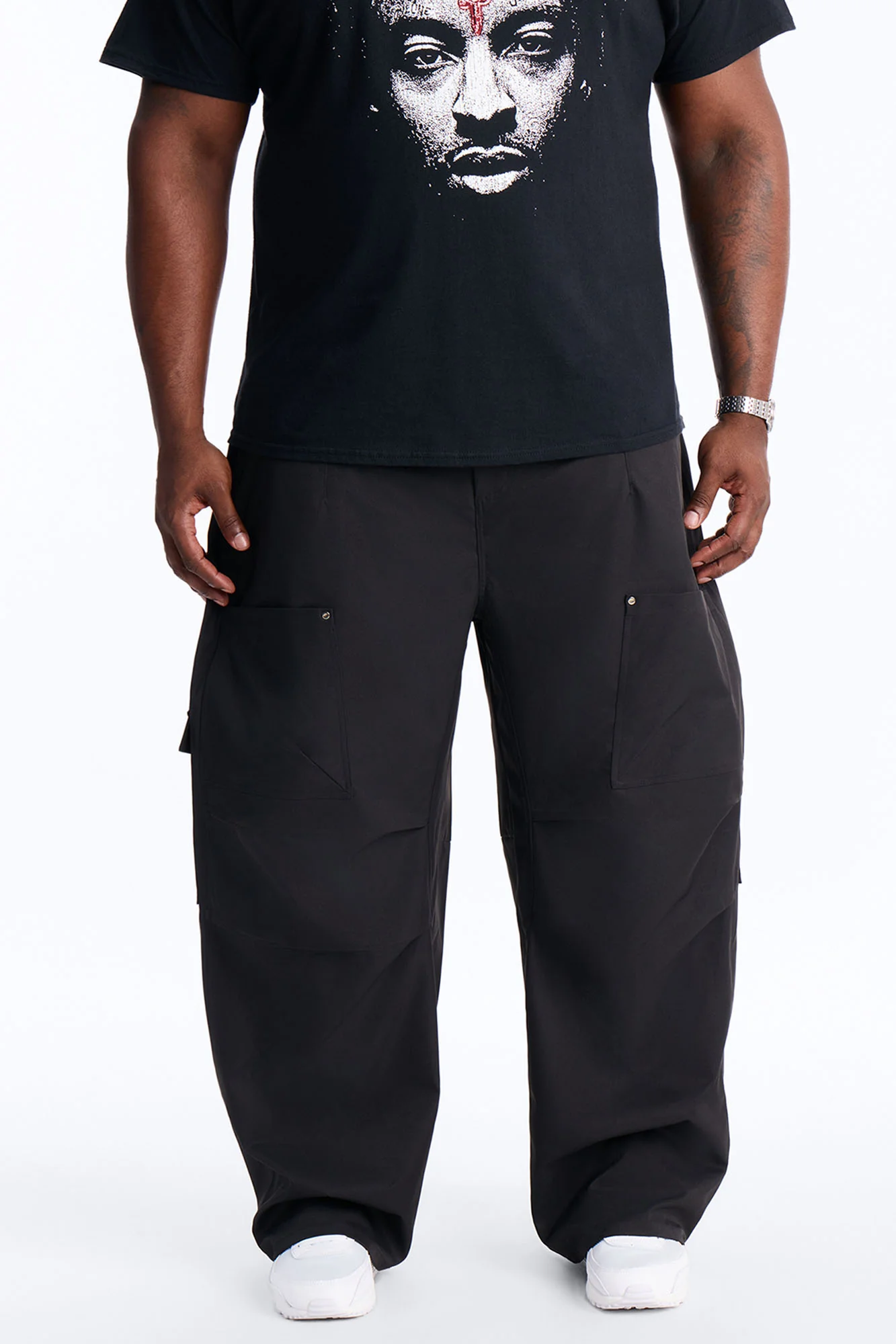 Barrel Fit Node Cargo Pant - Black - Image 4