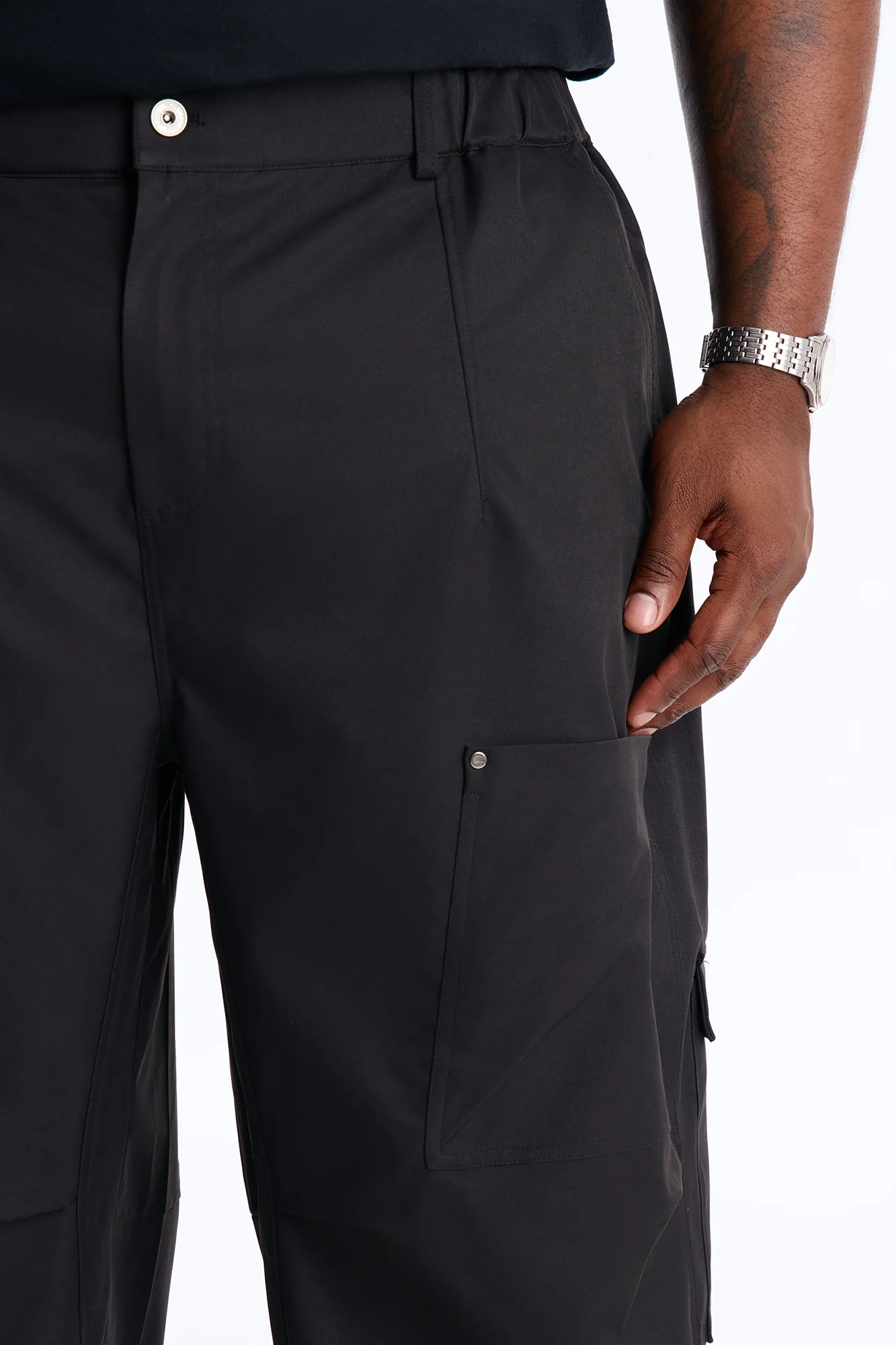 Barrel Fit Node Cargo Pant - Black - Image 6
