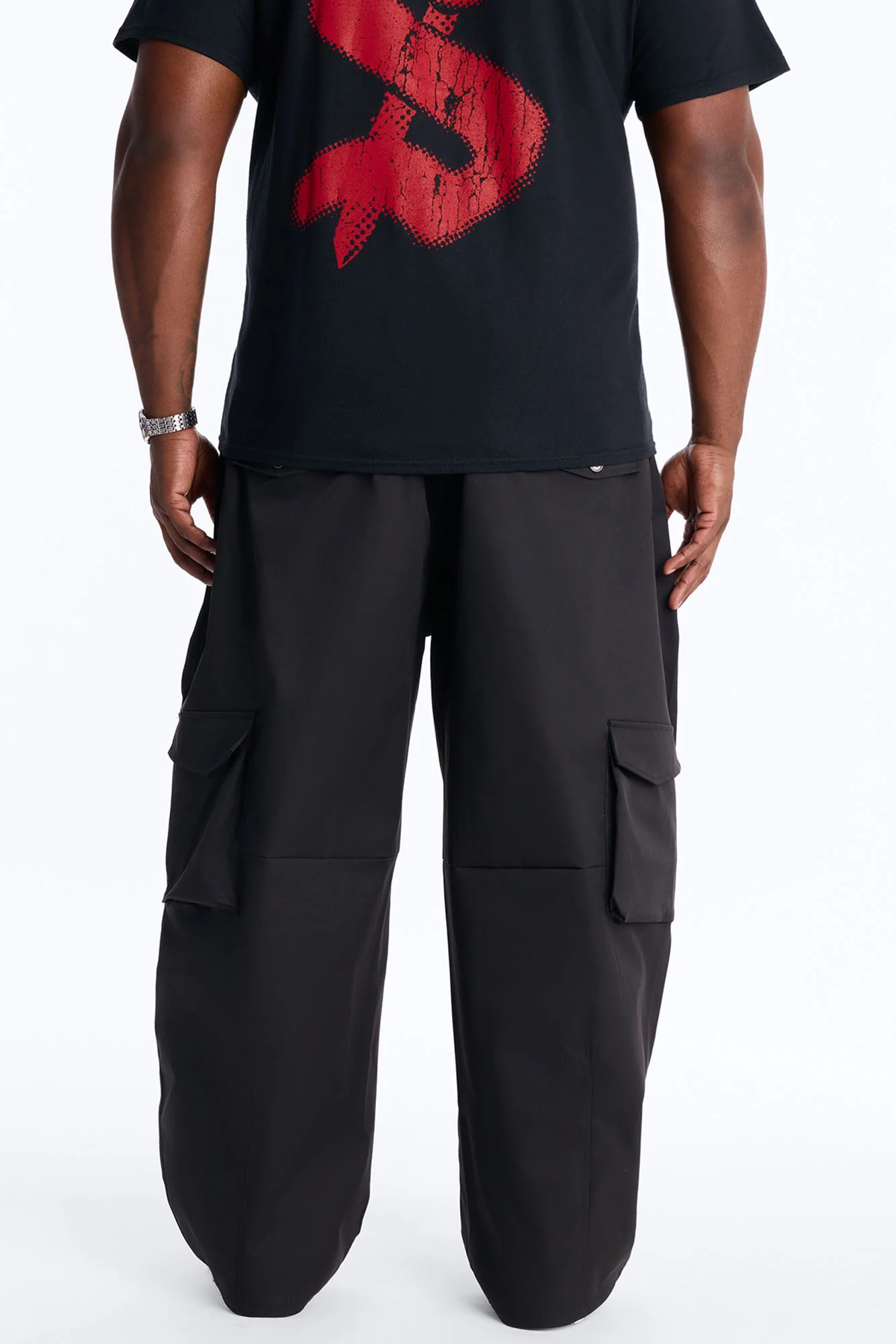 Barrel Fit Node Cargo Pant - Black - Image 7