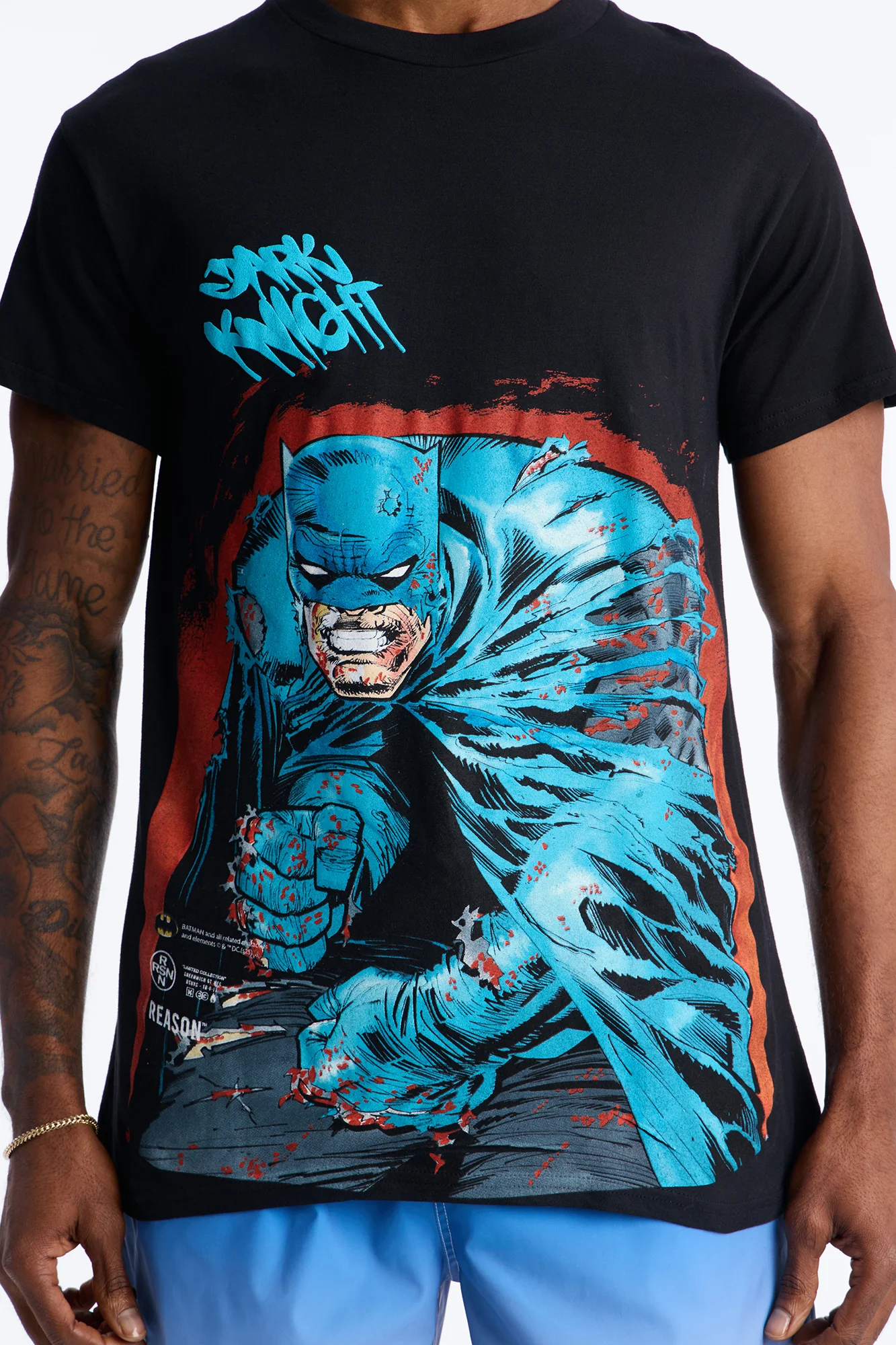 Batman The Dark Knight Fighter Brawler Short Sleeve Tee - Black - Image 3