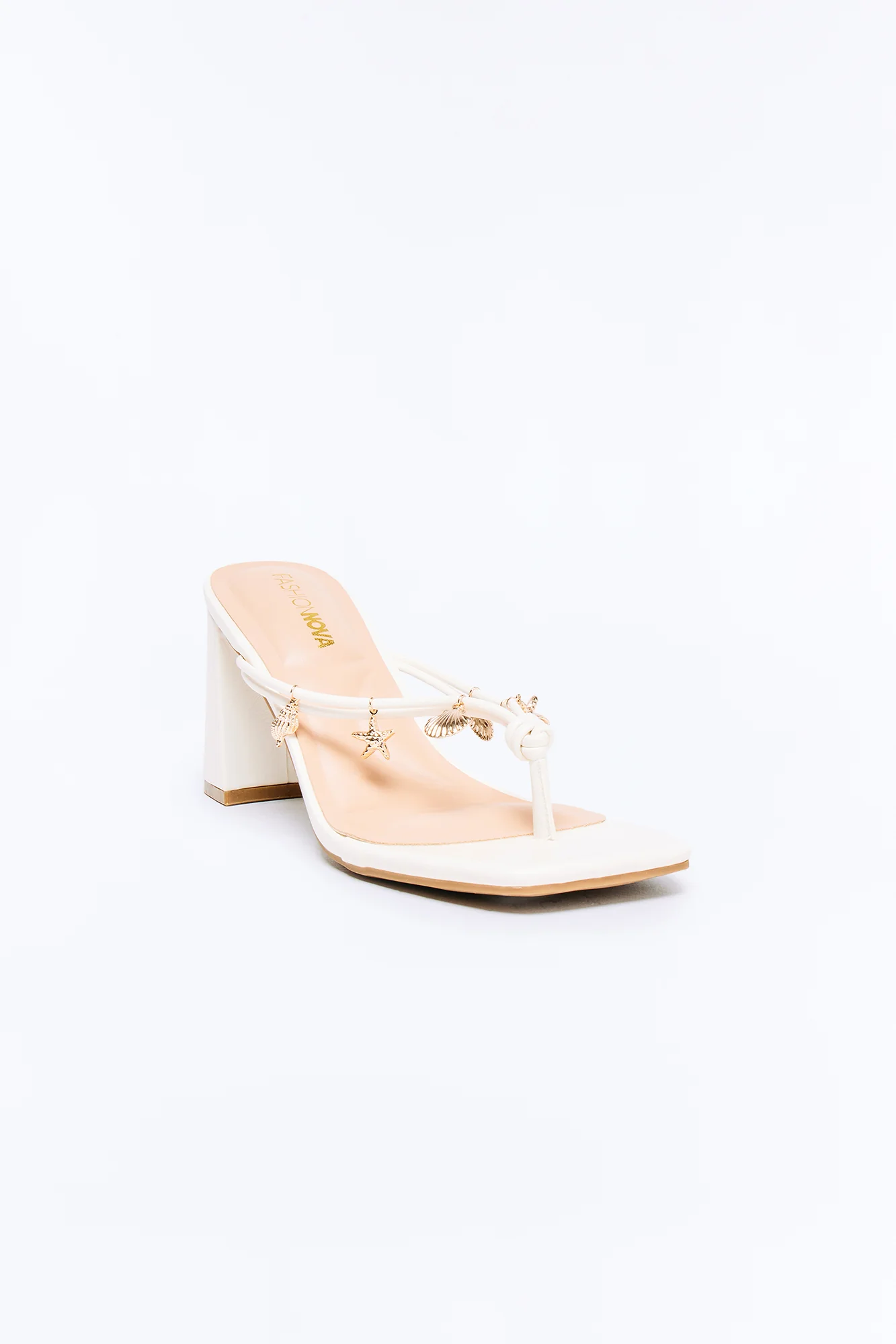 Bayside Seashell Charm Thong Heels - White - Image 2
