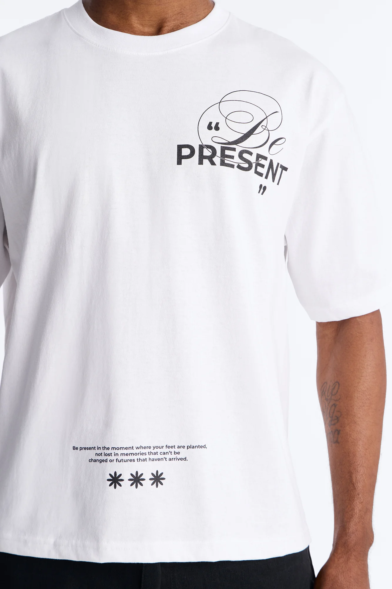 Be Present Boxy Short Sleeve Tee - White - Image 3