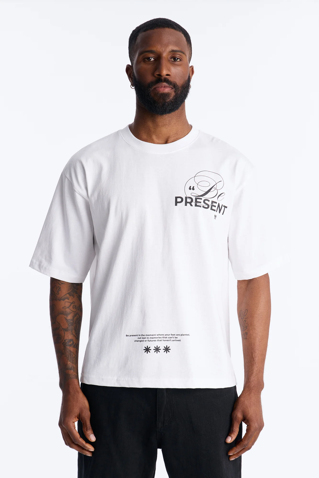 Be Present Boxy Short Sleeve Tee - White - Image 4