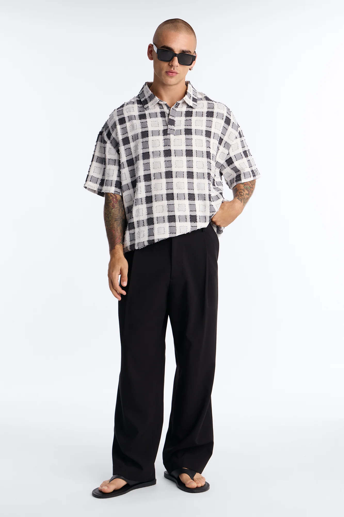 Beach After Dark Oversized Polo - Black/White - Image 2