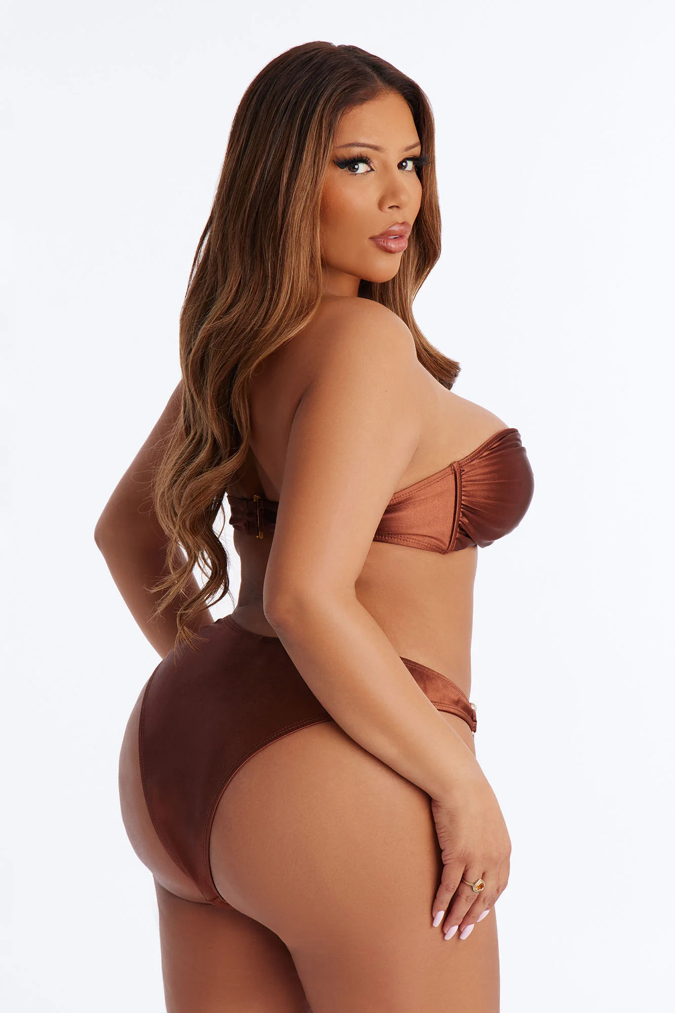 Beach Waves Ringing Swim Sunsuit - Bronze - Image 10