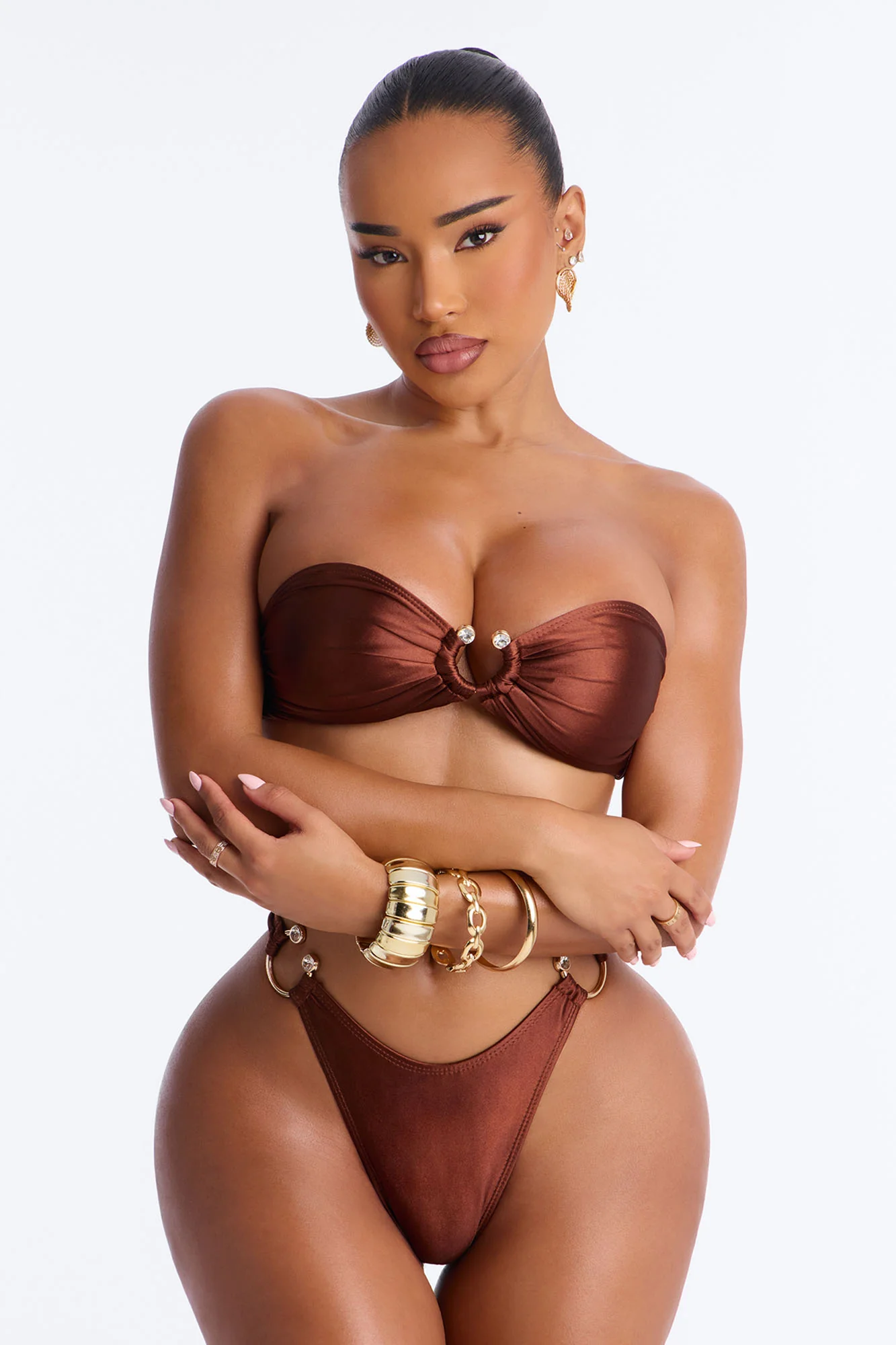 Beach Waves Ringing Swim Sunsuit - Bronze - Image 3