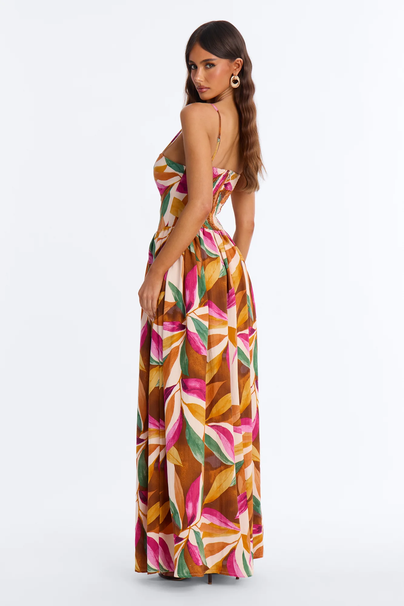Beachside Linen Maxi Dress - Rust/combo - Image 3