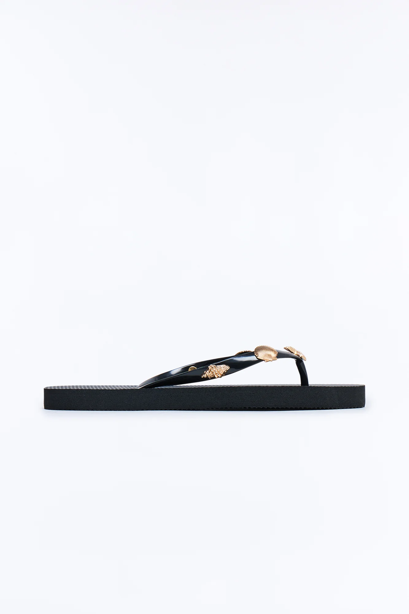 Beachy Hardware Flip Flops - Black
